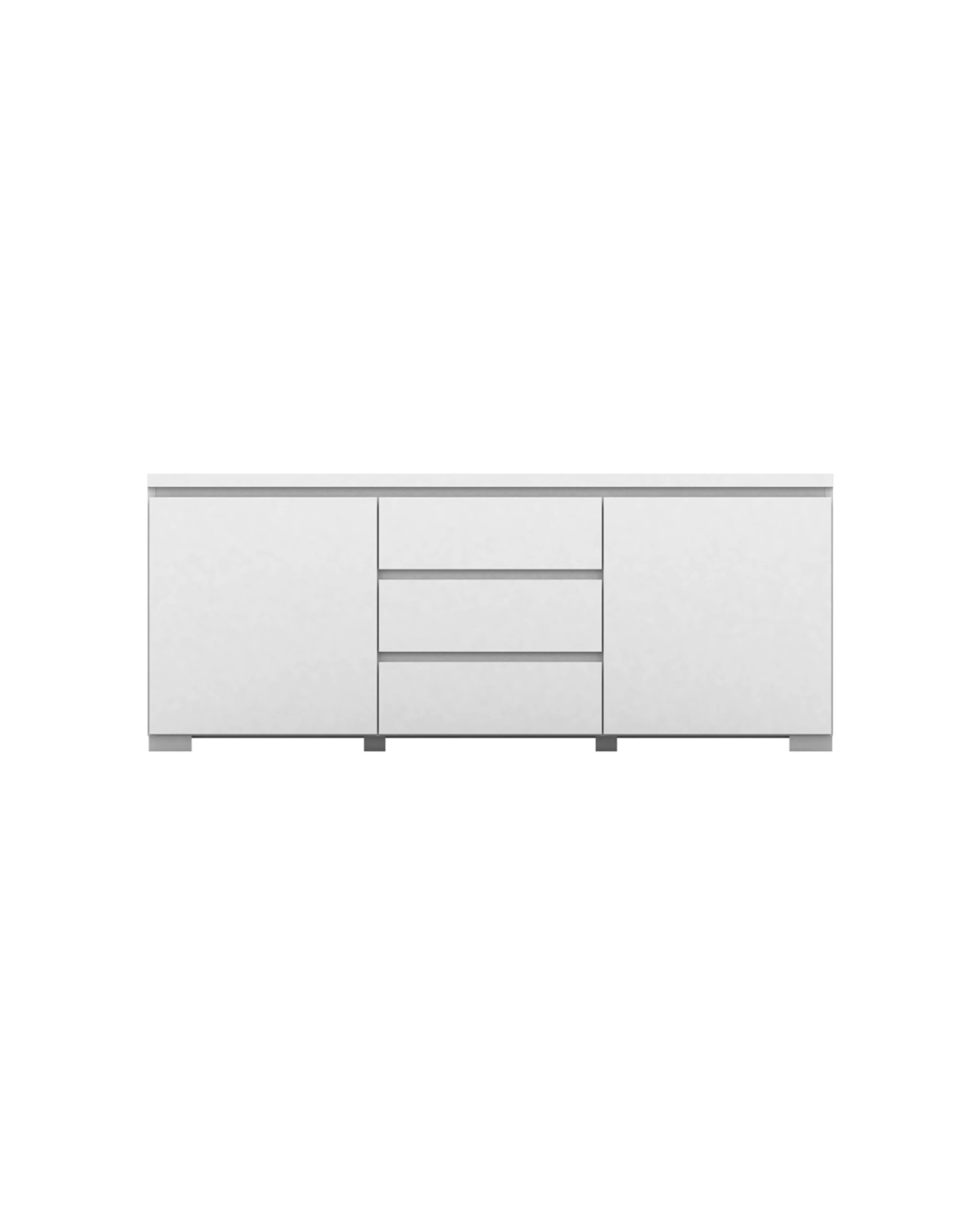 3 Alpine Bay Elara High Gloss Buffet 2 Door 3 Drawer Storage Unit Storage Furniture - White, 3 of 5