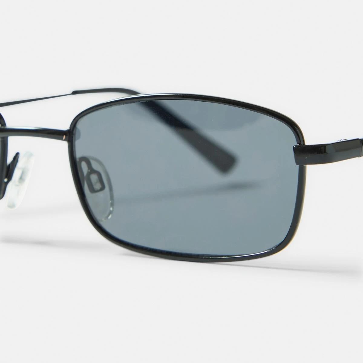 4 Rectangle Metal Sunglasses Black, 4 of 6