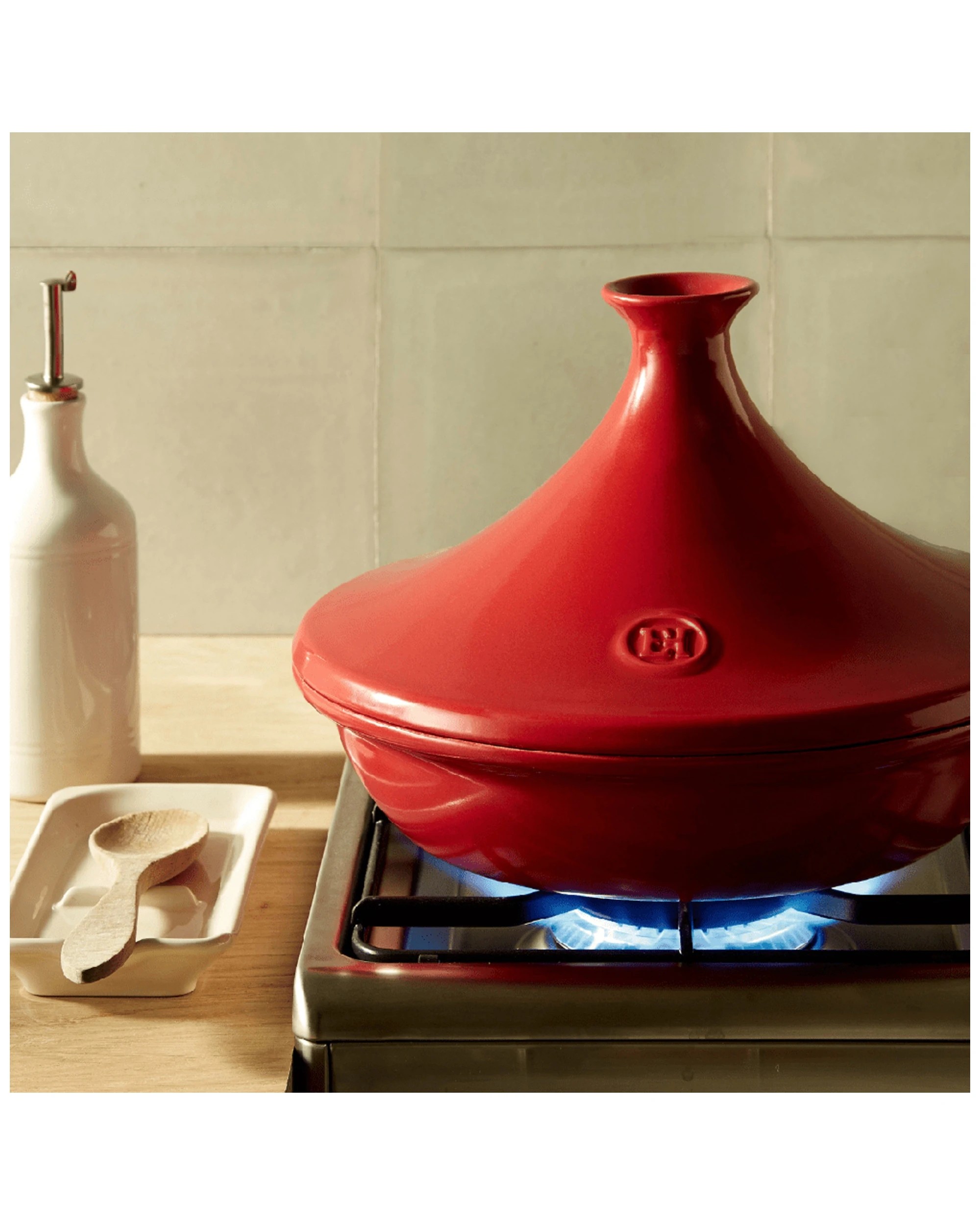 7 Emile Henry 3.5l/32cm Ceramic Tagine Kitchen Cooking Stewpot W/ Lid Burgundy
 - Burgundy, 7 of 8