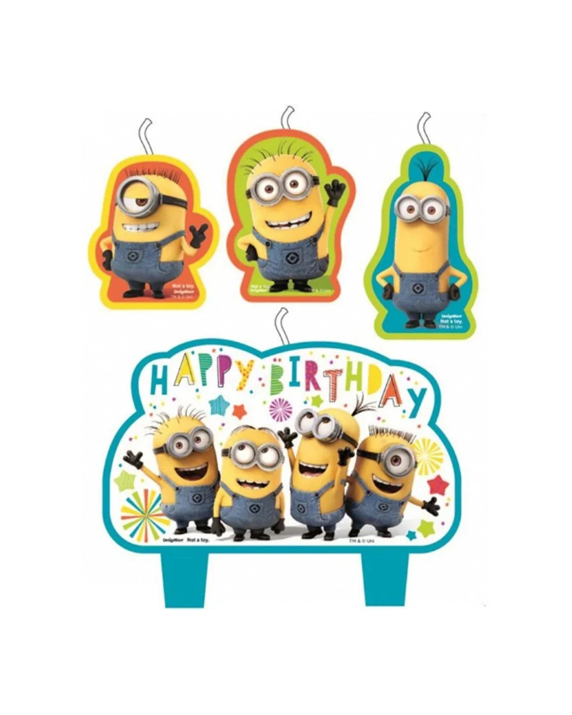 1 Anagram 4pc Candle Birthday Cake Decoration Despicable Me - Multi, 1 of 1