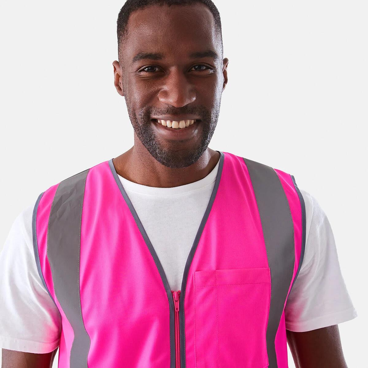 8 Workwear Hi-Visibility Vest SAFETY PINK, 8 of 10