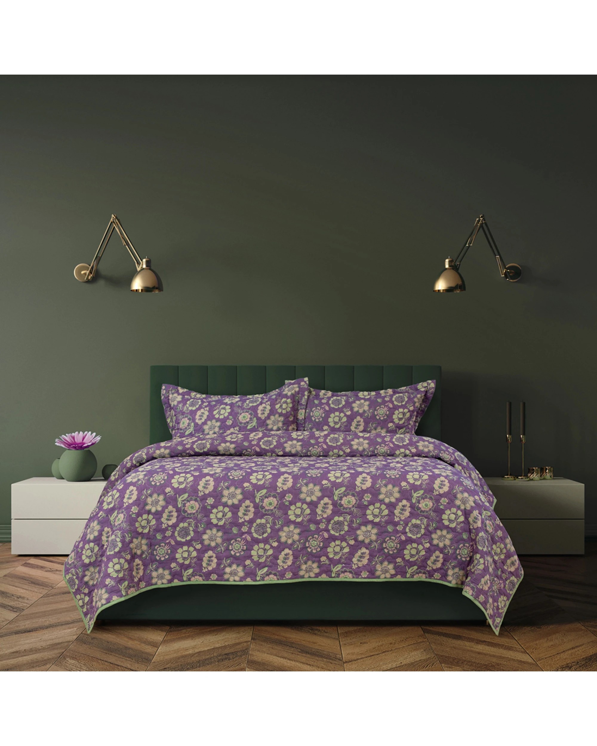1 Algodon Mila Cotton Jacquard Coverlet With Pillowcase Set 240x245cm - Single/Double - Multi, 1 of 4