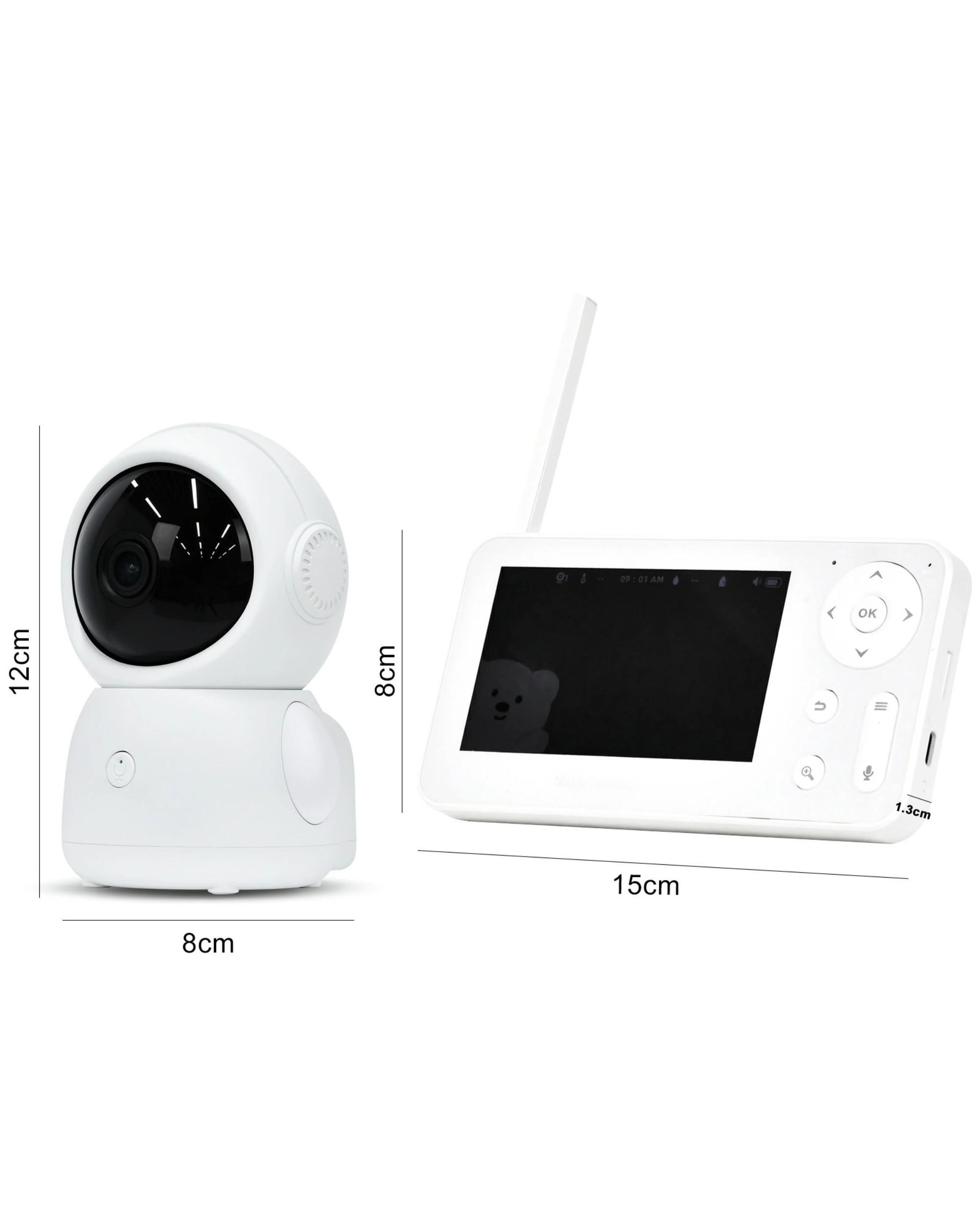 2 Advwin Baby Monitor with 4.3" HD Screen - White, 2 of 6
