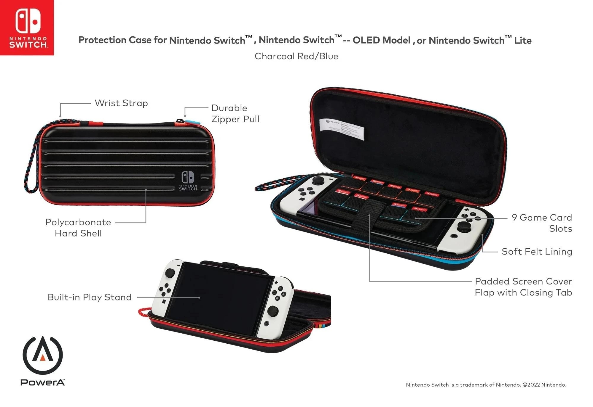 7 PowerA Travel Pro Case for Nintendo Switch - Black Neon - Black, 7 of 7