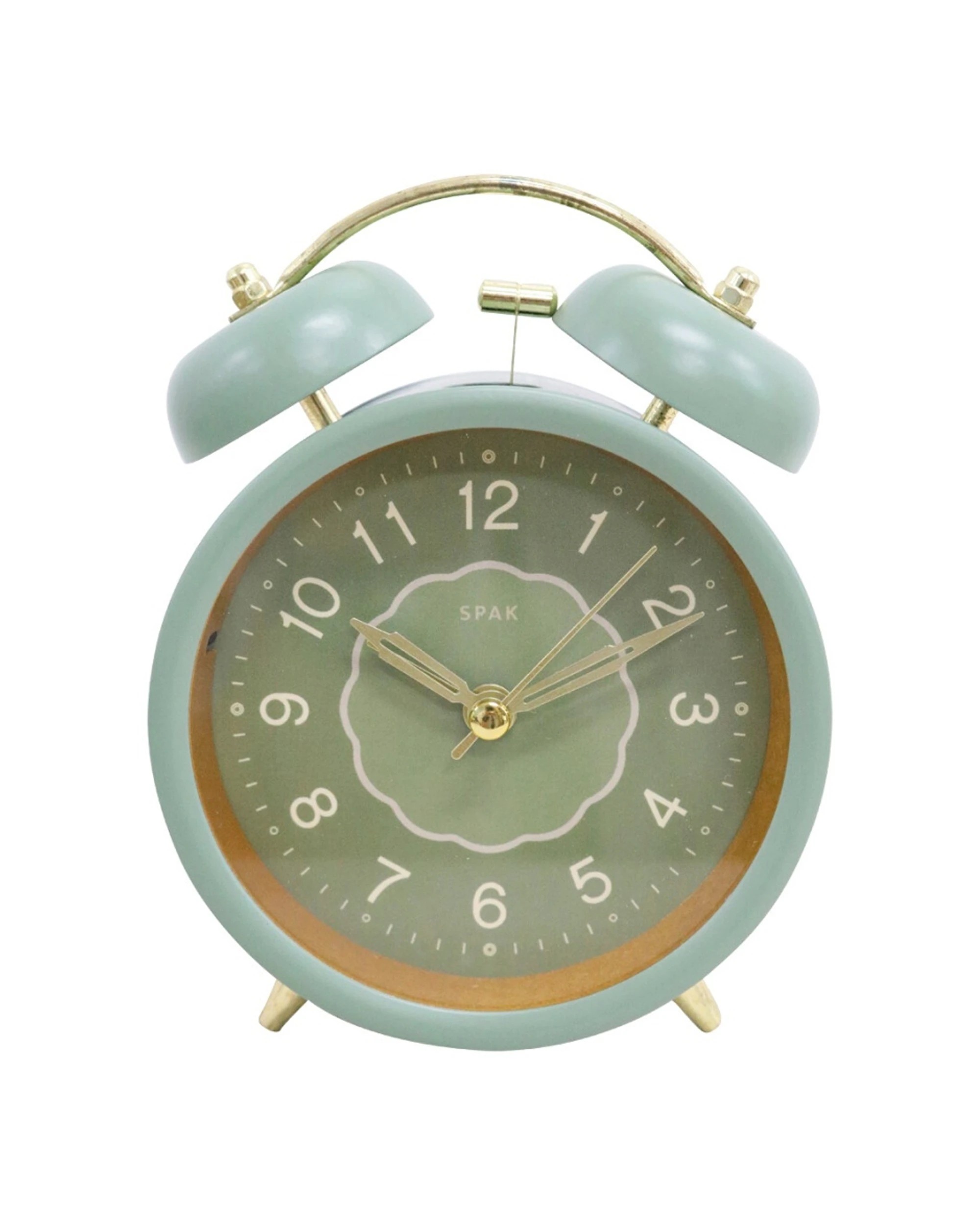 1 LVD Metal Analogue Alarm Clock Bedroom Decor 14cm - Green, 1 of 1