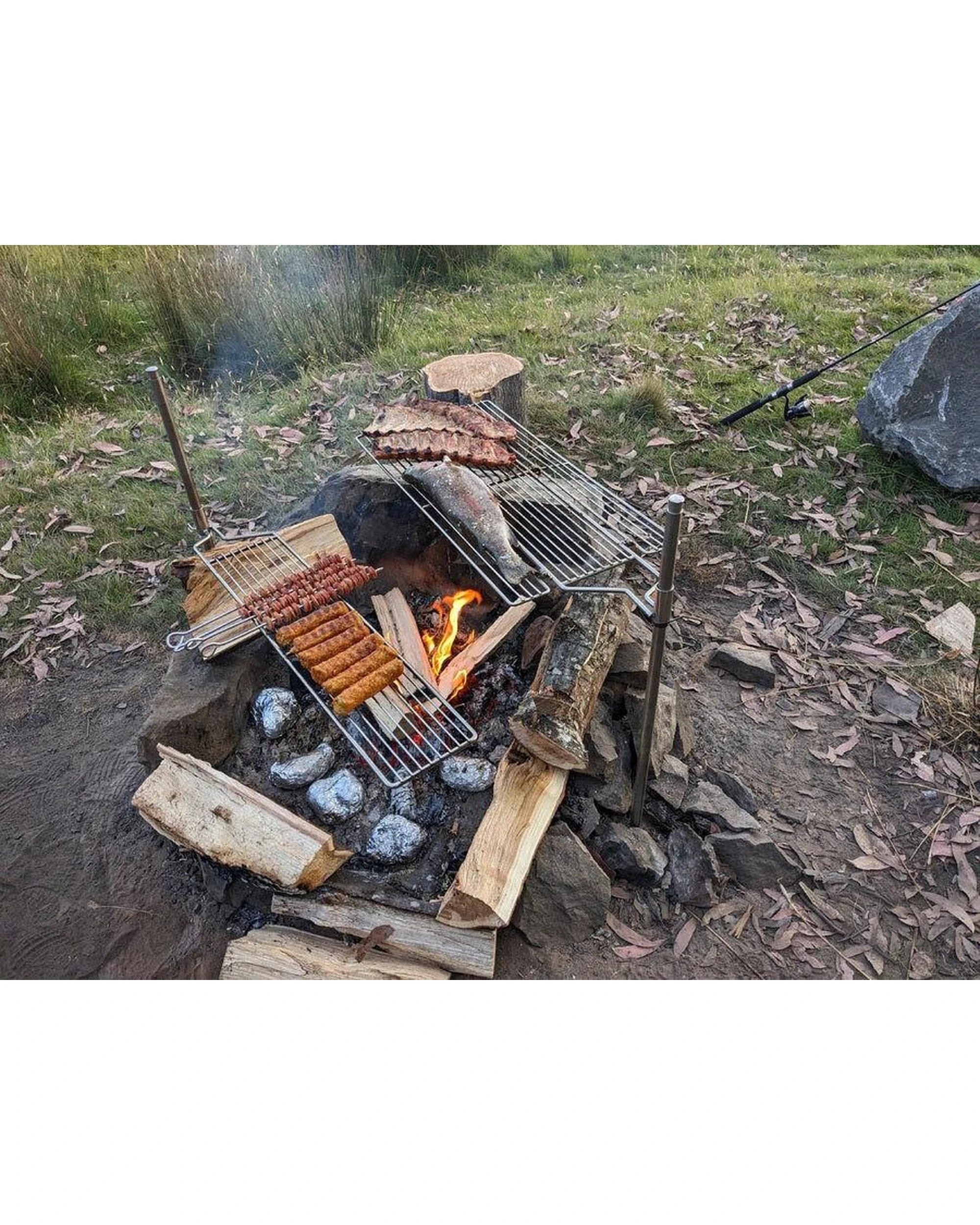 8 Auspit Stainless Steel Grill 680mm x 150mm Camping BBQ, 8 of 10