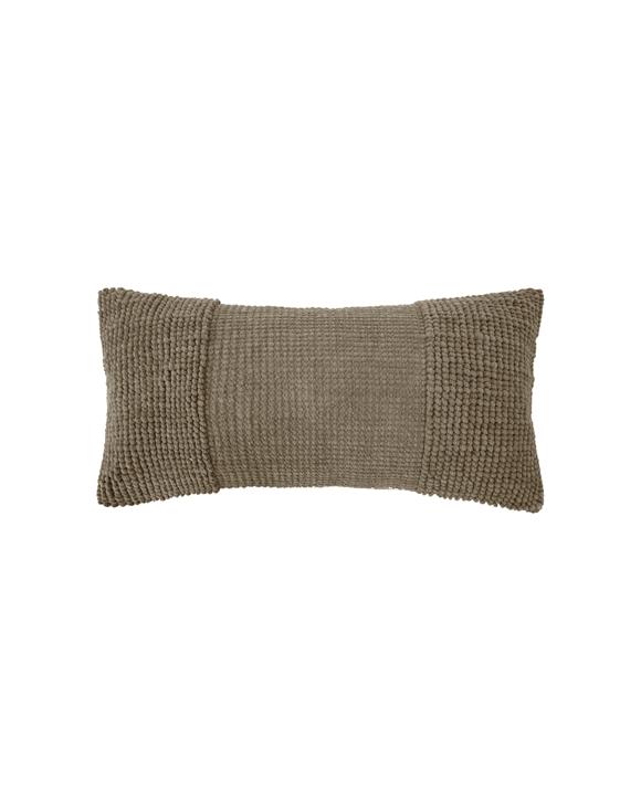Bambury Decorative Rhodes Rectangle Cushion Almond Cotton Woven - Beige