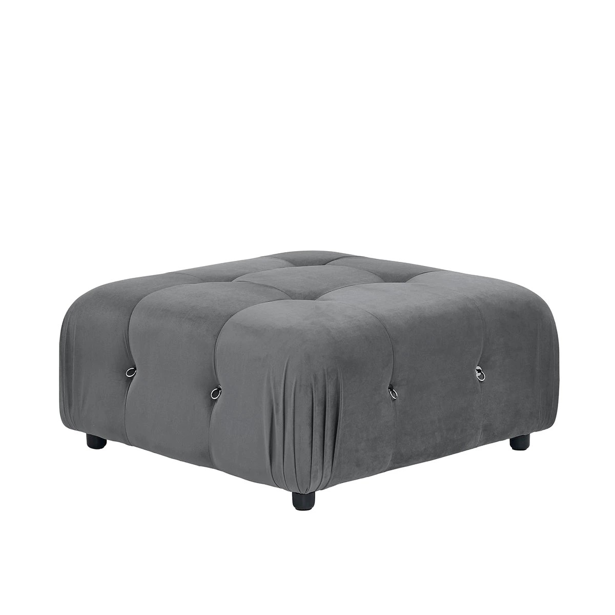 7 Foret 6 Seater Arm Sofa Modular Ottoman Velvet Tufted Lounge Couch Chaise Dark Grey, 7 of 9