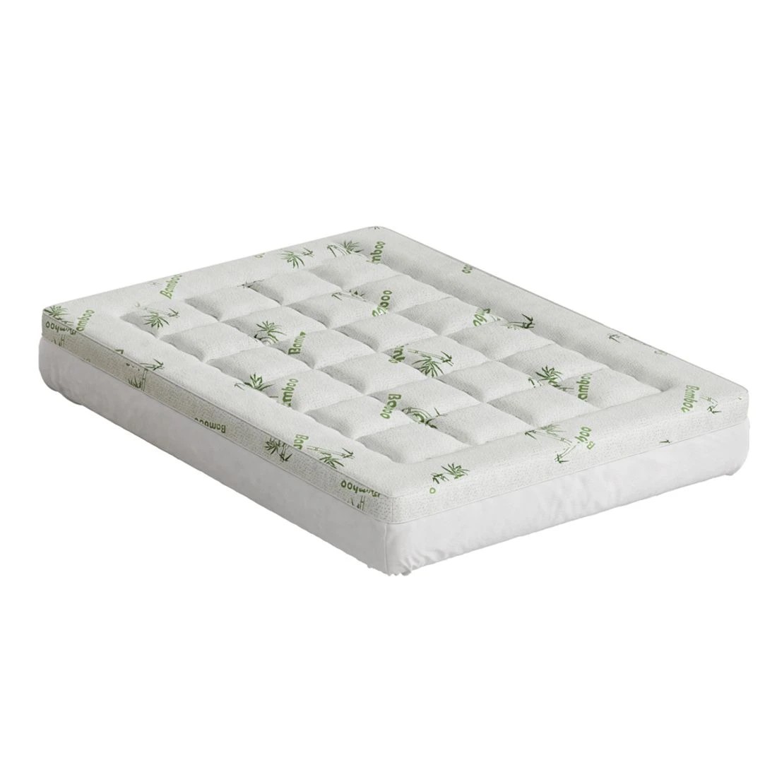 1 Giselle Bedding Mattress Topper Pillowtop Bamboo 7.5cm Double - Double Bed - White, 1 of 5