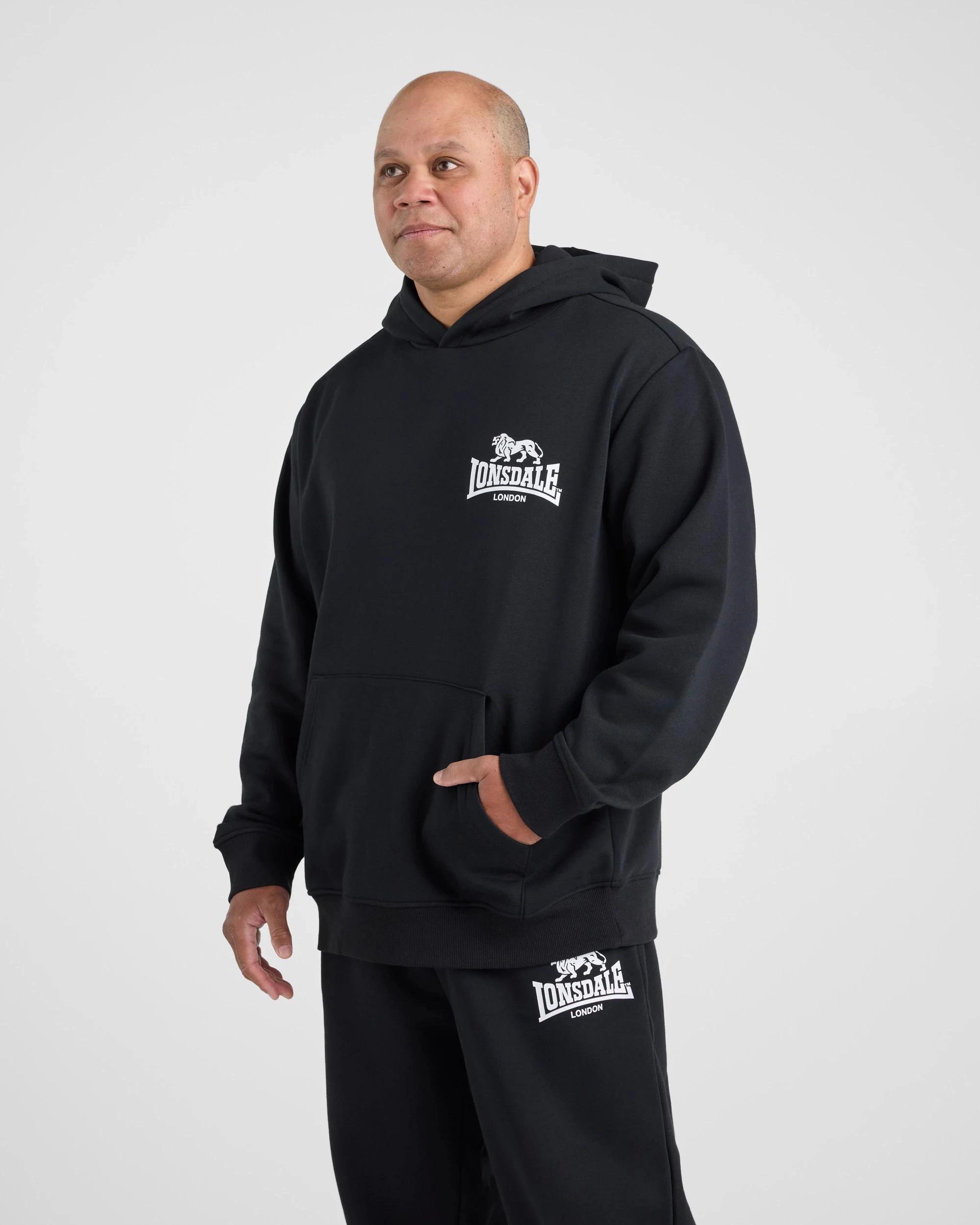 4 Lonsdale London Plus Sport Hoodie BLACK, 4 of 5