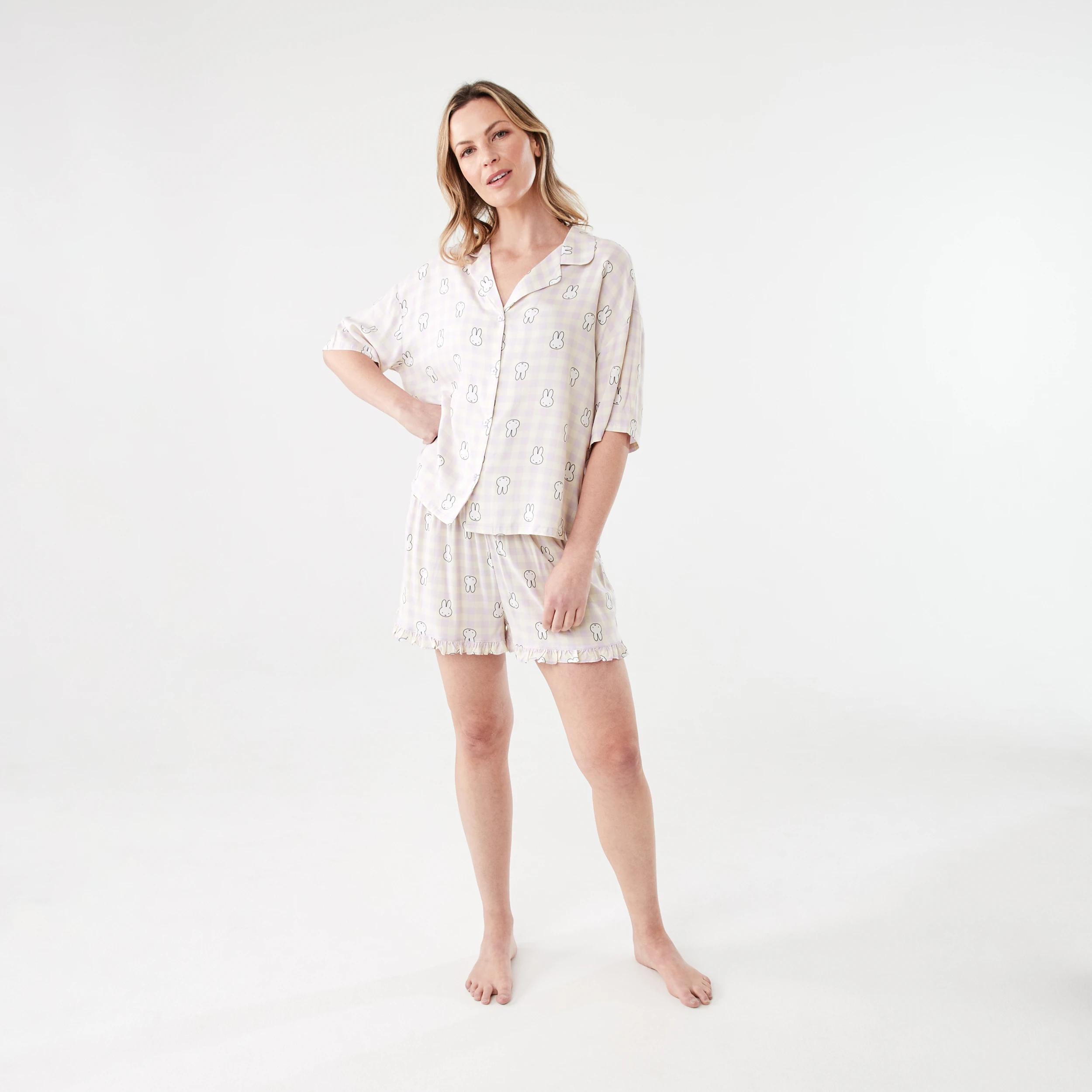 8 Miffy License Frill Woven Boxy Pyjama Set MIFFY AOP LAVENDER FOG, 8 of 8