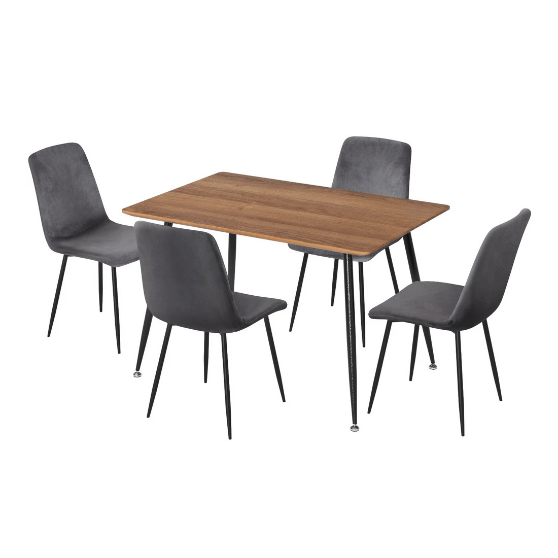 1 1 Artiss Dining Table and 4 Chairs Set Velvet - Multi, 1 of 6