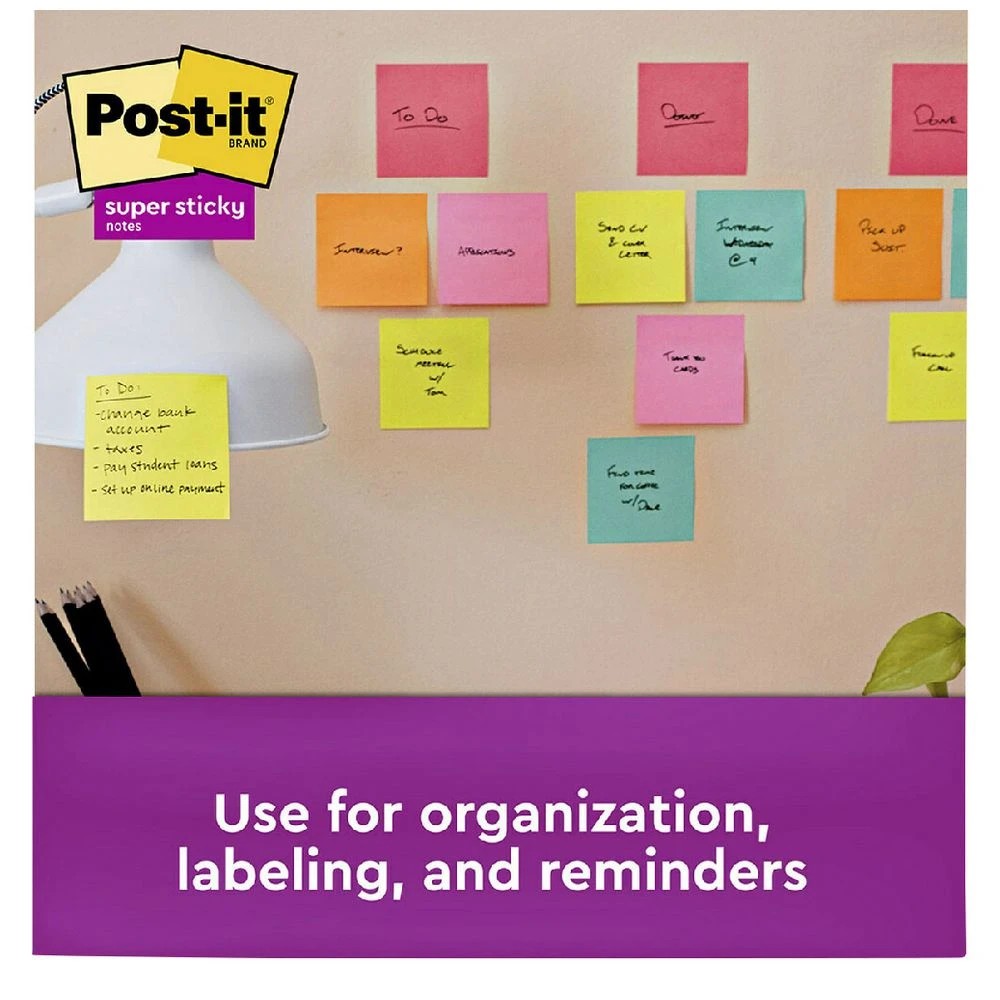 7 Post-it Super Sticky Notes 76 x 76mm Supernova Neons 12 Pack, 7 of 10