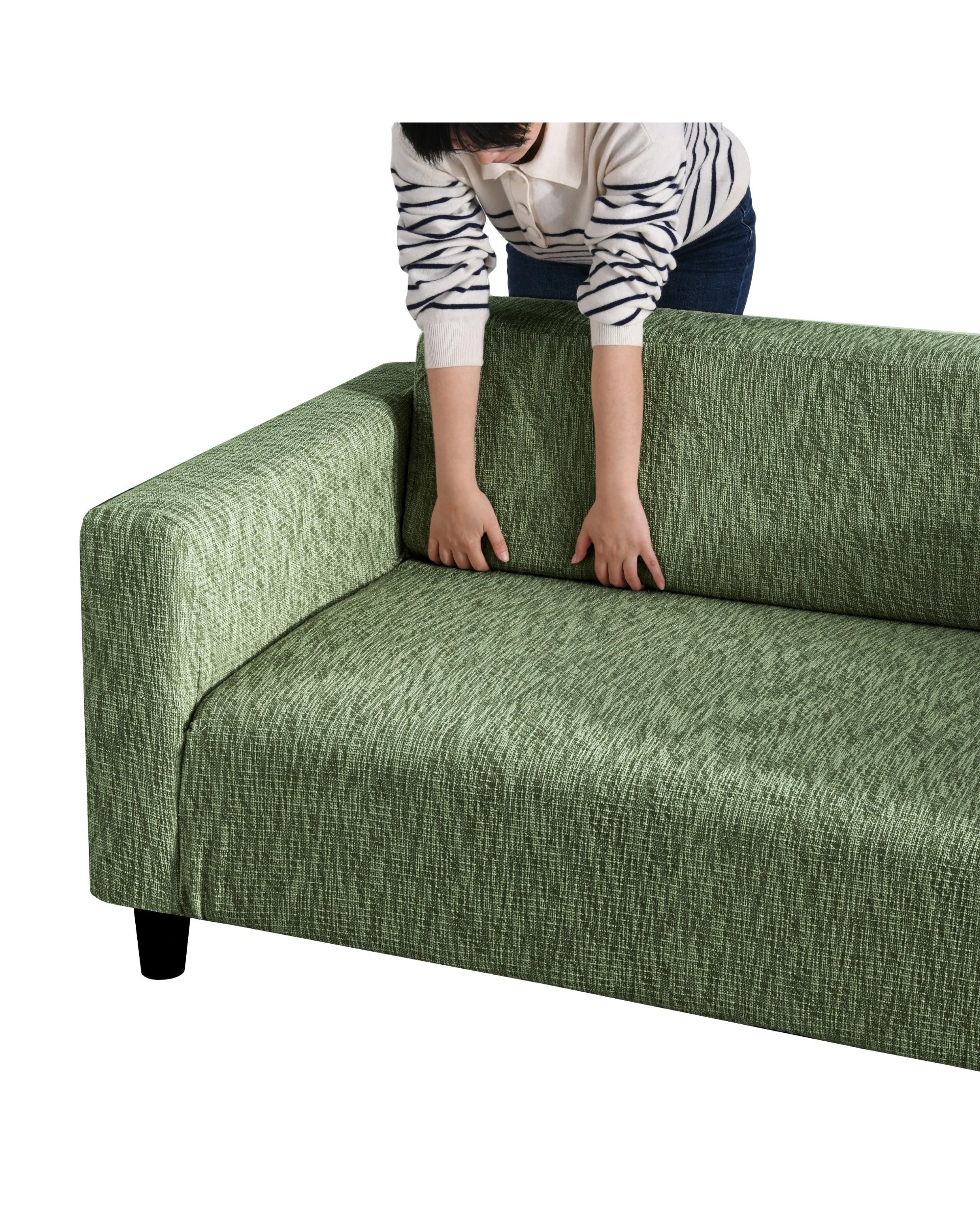 5 Sherwood Faux Linen Stretch Fit Couch Sofa Cover 2 Seater - Eden Green, 5 of 7