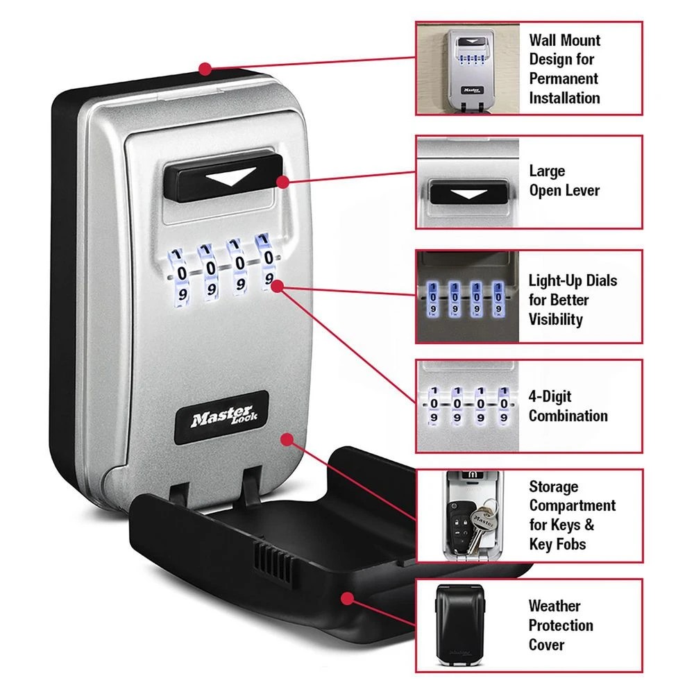 3 Master Lock Wall Mountable Light Up Key Safe, 3 of 10