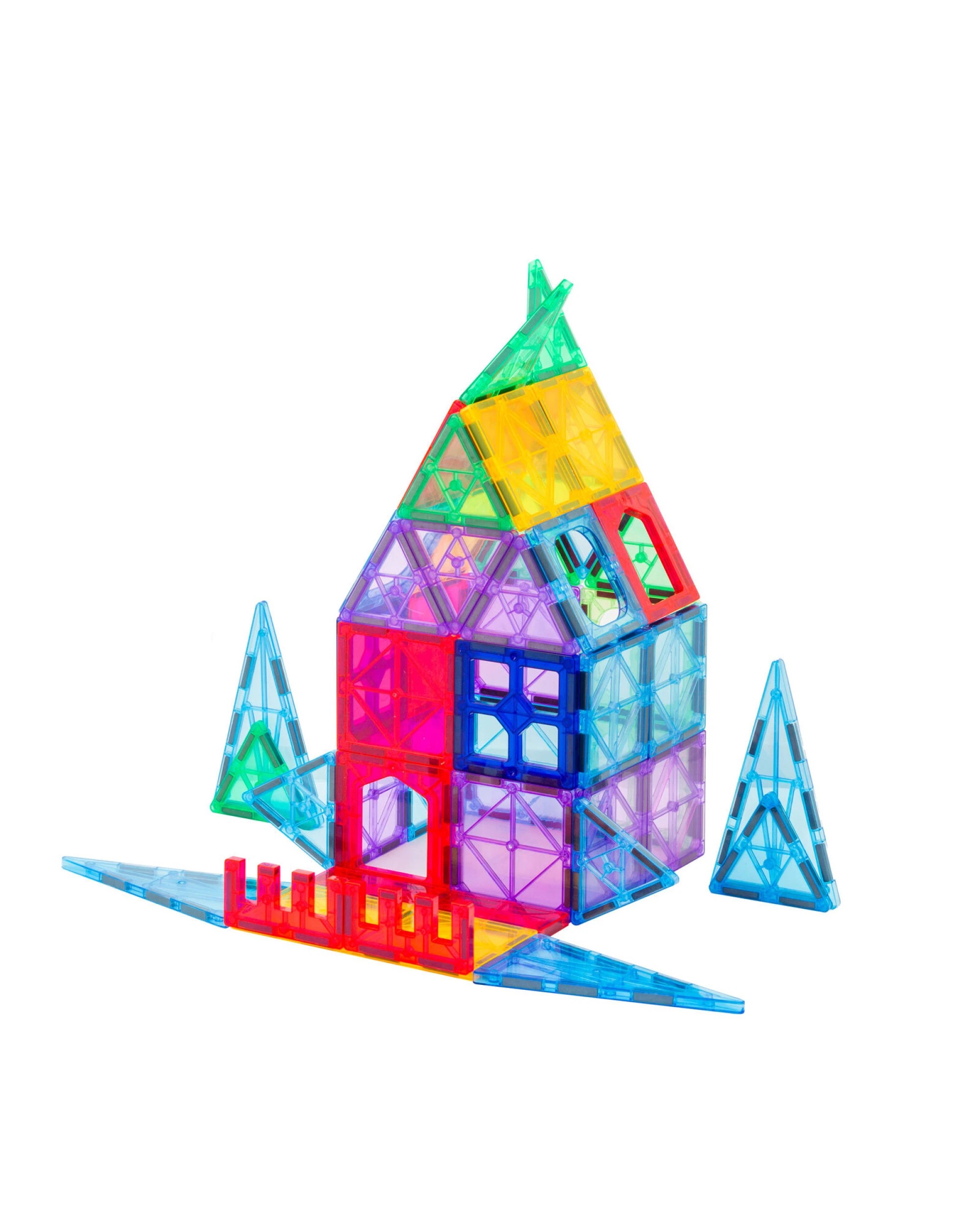 1 Gem Toys 48 Pcs non-toxic STEM Educational, Durable Magnetic Tiles/Puzzle with Storage Bag, 1 of 7