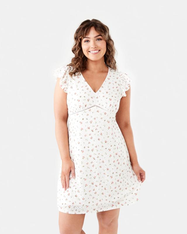 Sleeveless Broderie V-Neck Mini D