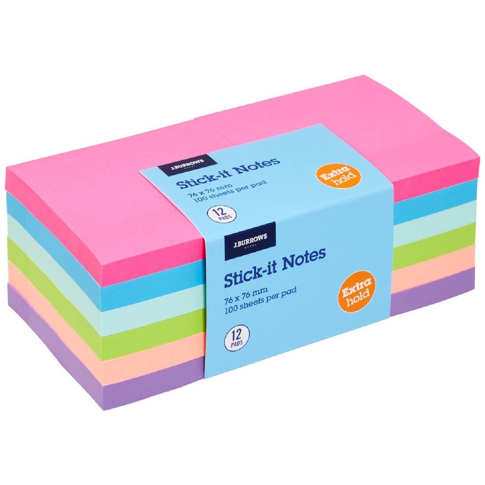 1 J.Burrows Stick-It Notes 76x76mm Carnivale 12 Pack, 1 of 4