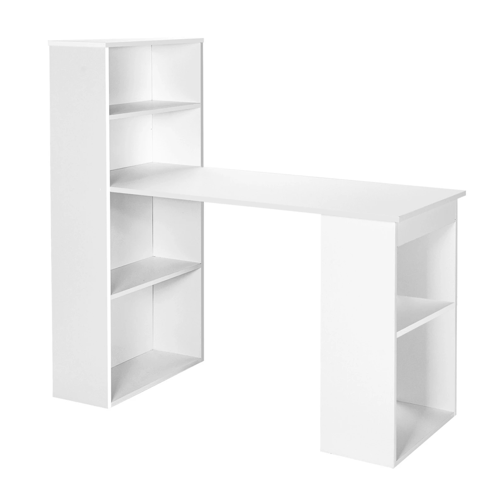 1 Costway 3-in-1 Computer Desk with Bookshelf Reversible Writing Work Table - White, 1 of 5