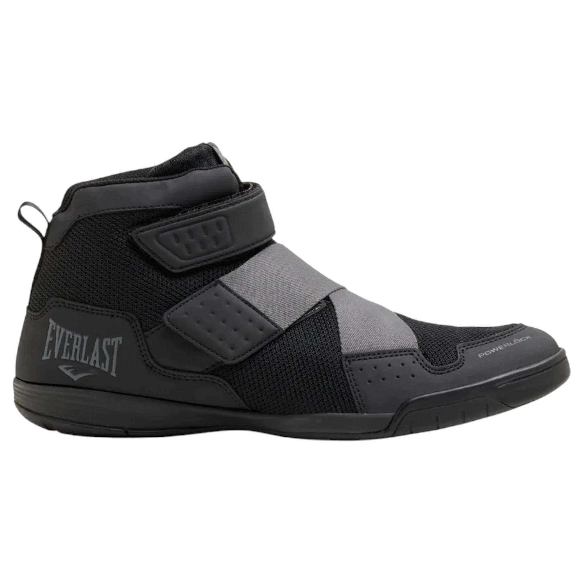 2 Everlast Mens Powerlock X-Trainer Black/ Grey Gym Training Boots Boxing Shoes BLACK/GREY, 2 of 7