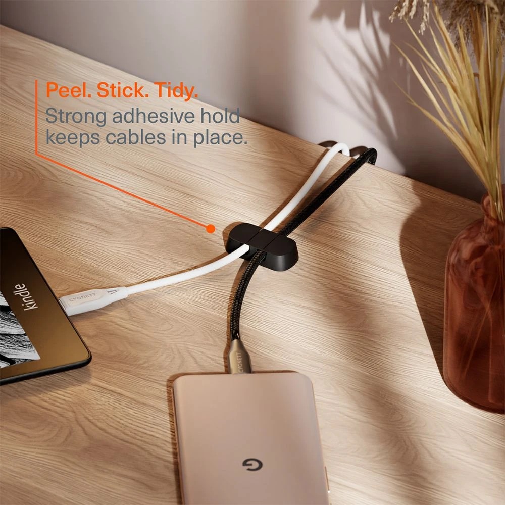 6 Cygnett Tangle Tamer 2 Slot Cable Organser 4 Pack Black, 6 of 7