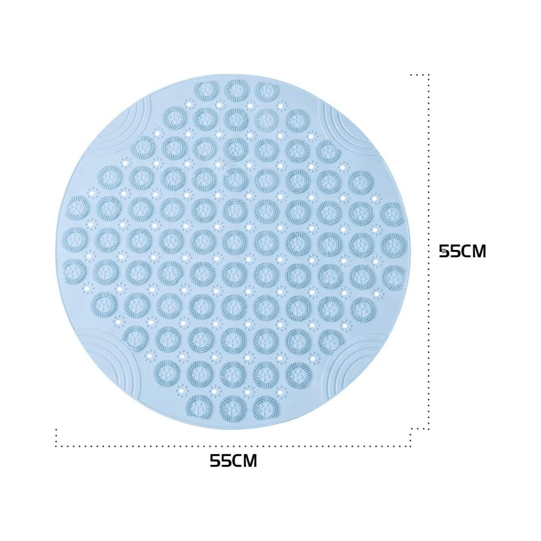 6 BR Home Round Non-Slip Shower Mat with Quick Drain and Massage Features, 6 of 8