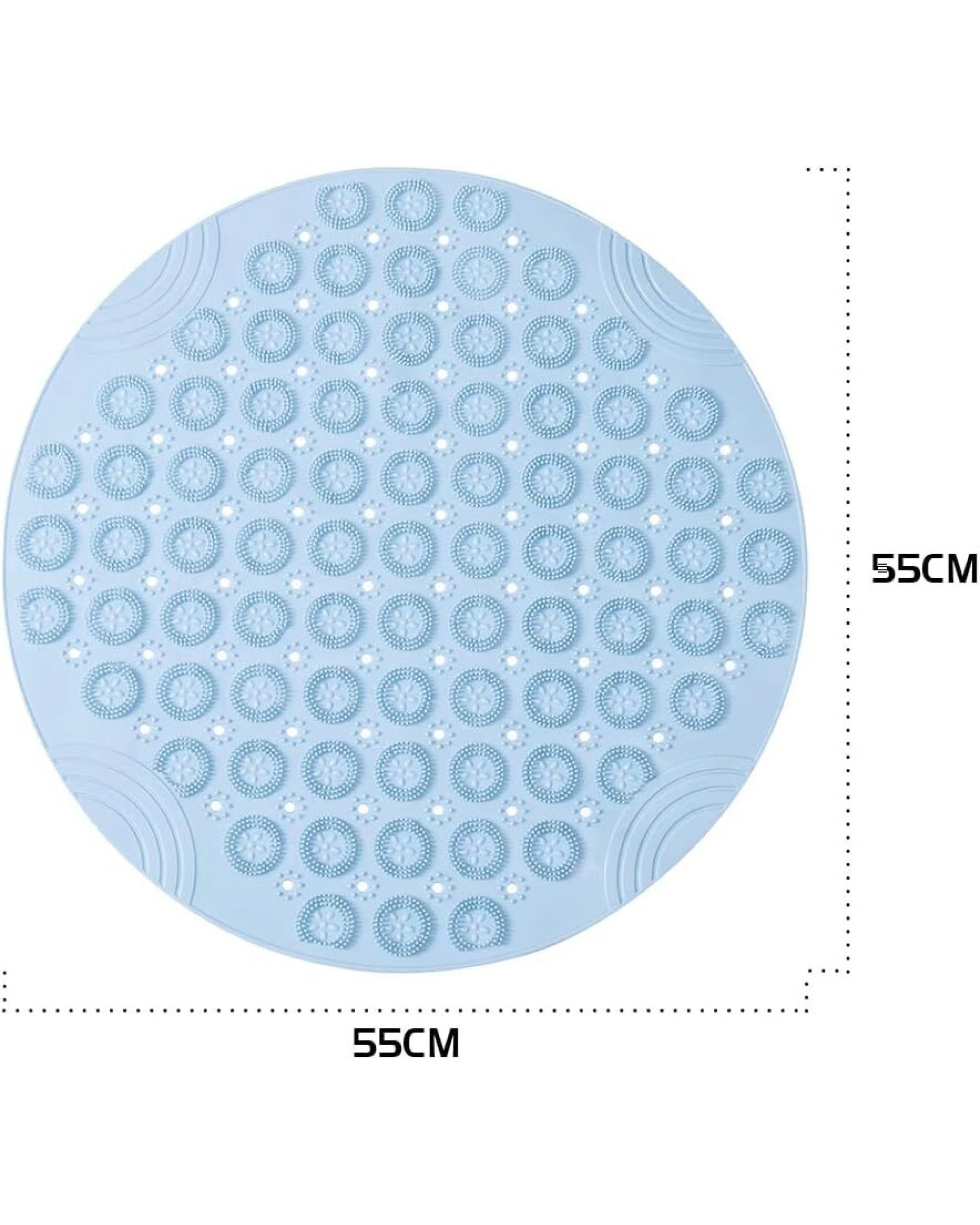 6 BR Home Round Non-Slip Shower Mat with Quick Drain and Massage Features, 6 of 8