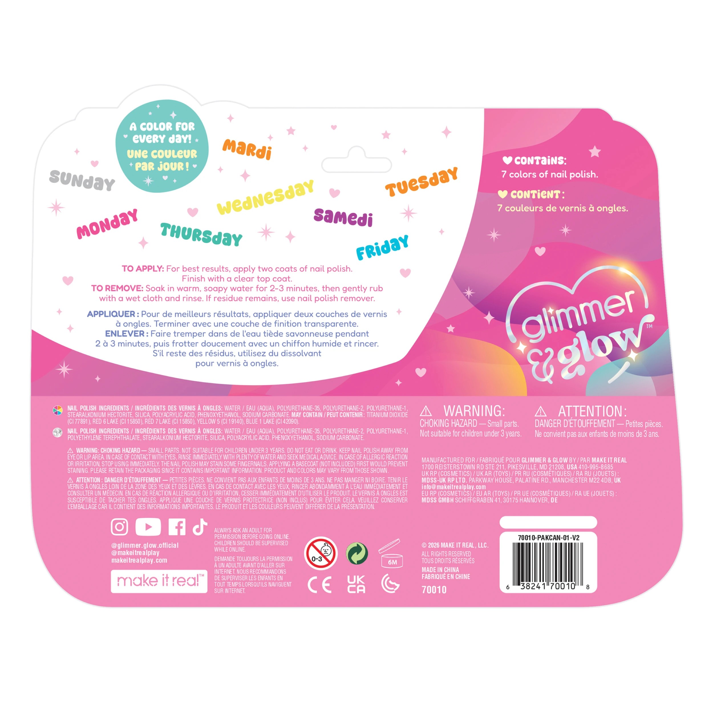 2 Make It Real Rainbow Days of the Week Nail Polish - Multi, 2 of 6