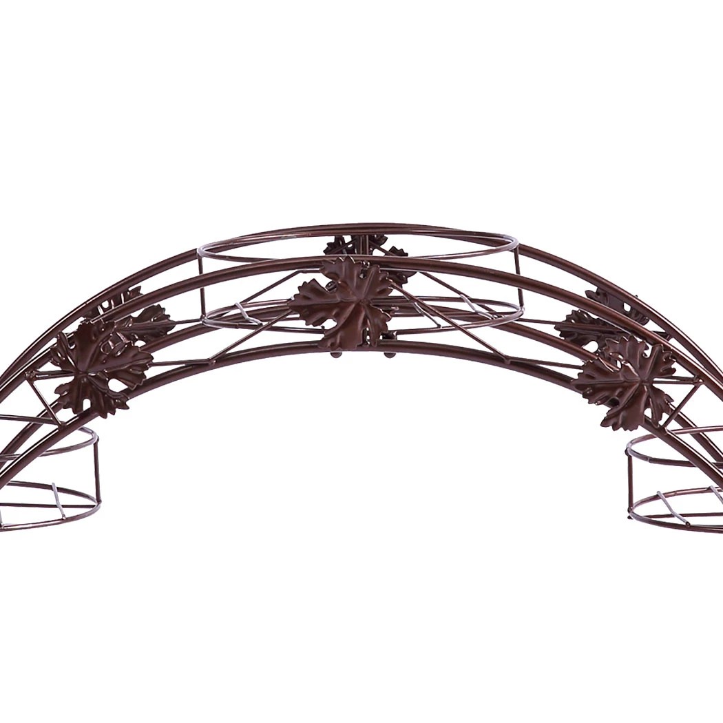 4 Levede  2 Pcs Arch Shape Metal Plant Stand with 3 Plant Pot Space - Bronze, 4 of 8