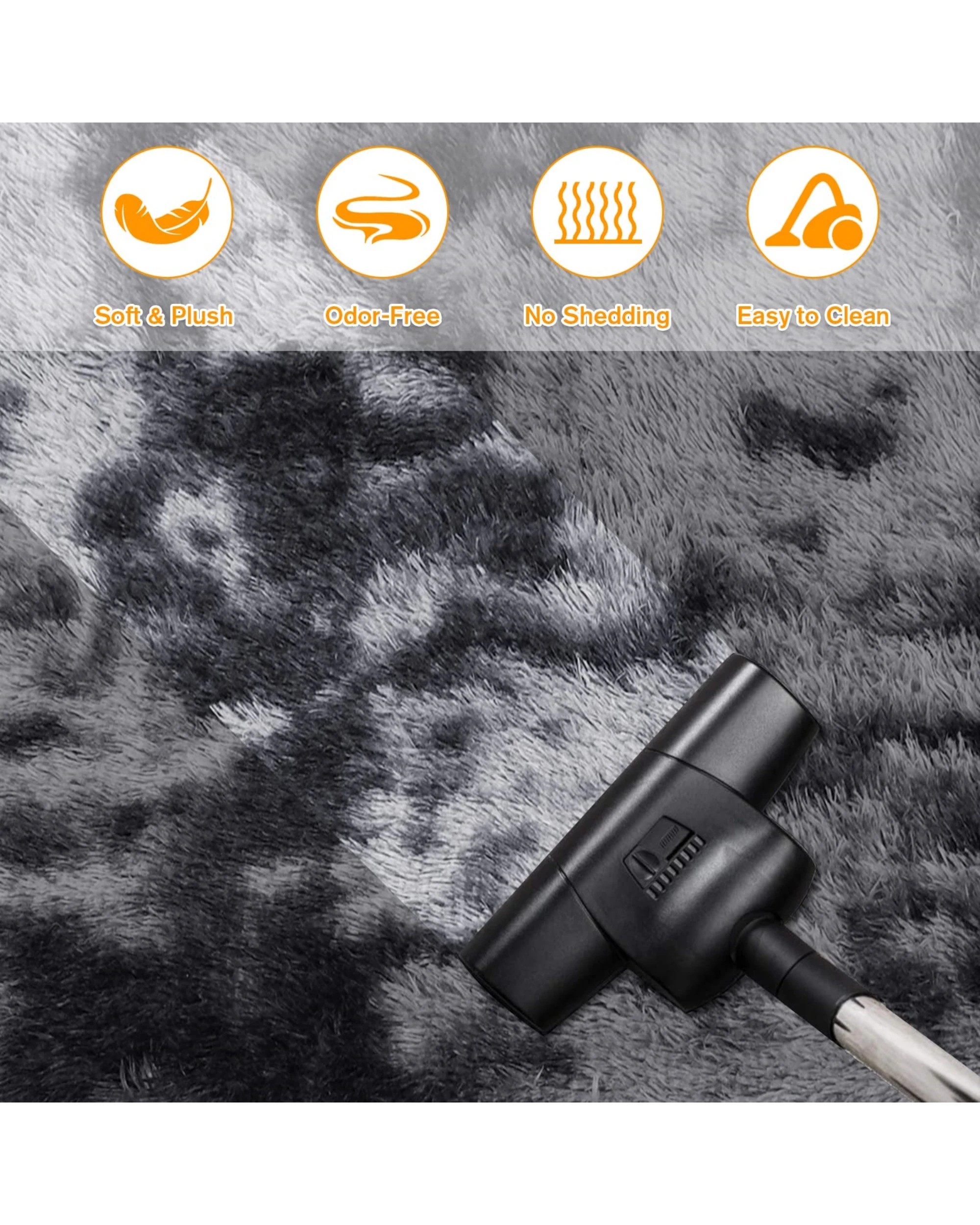 5 Advwin Non-slip Shaggy Rugs Floor Rug Living Room Bedroom Mat Large Carpet Dark Grey 160*230cm, 5 of 7