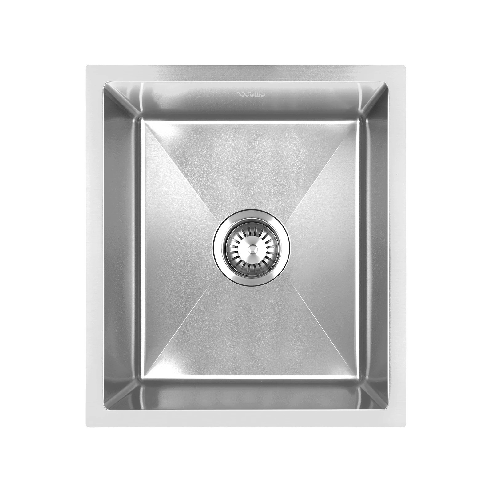 1 Welba Kitchen Sink 44X38CM Stainless Steel Single Bowl Basin With Waste - Silver, 1 of 5