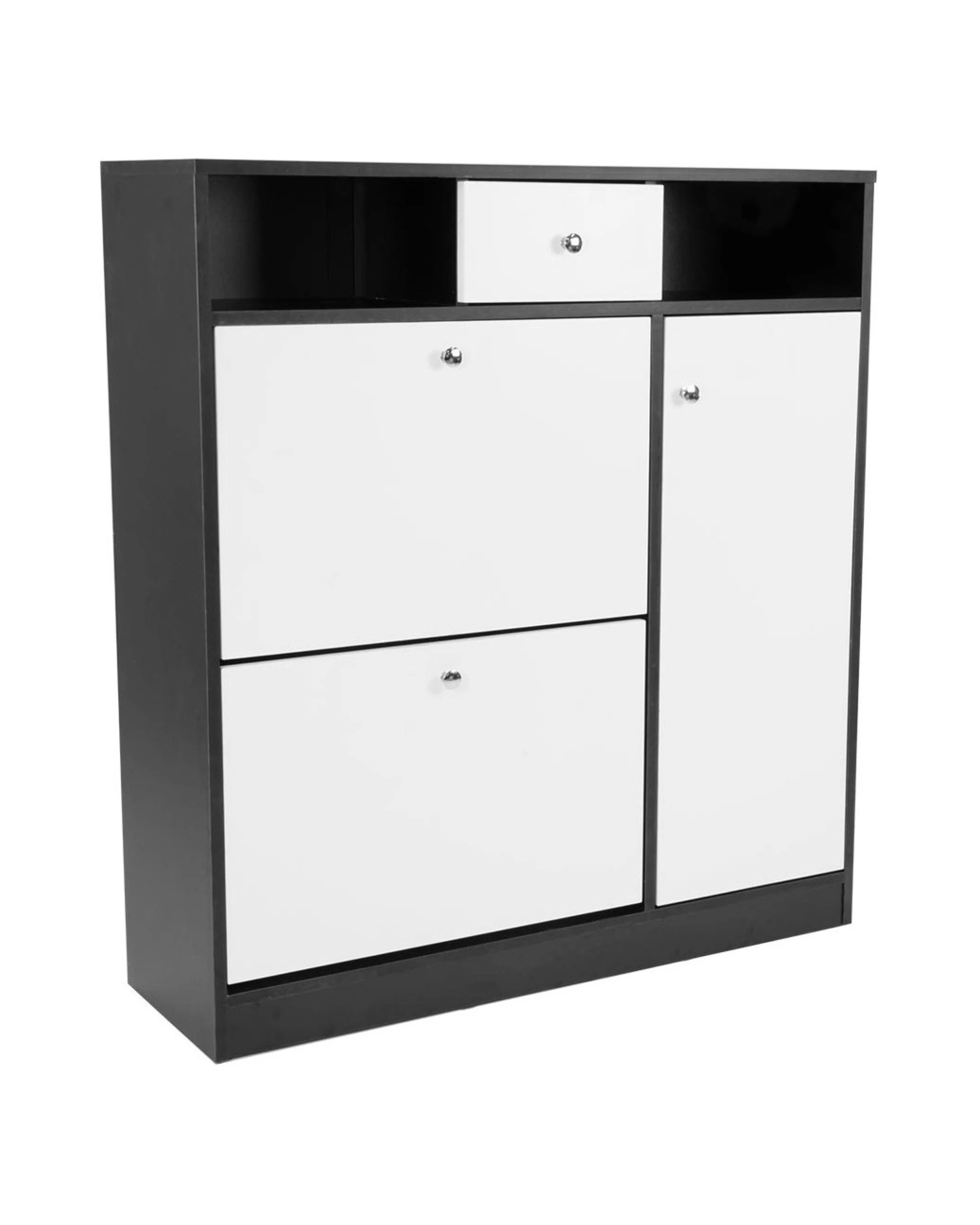 1 Sarantino Shoe Rack Cabinet Wooden Storage Organiser Shelf Cupboard Drawer, 1 of 7