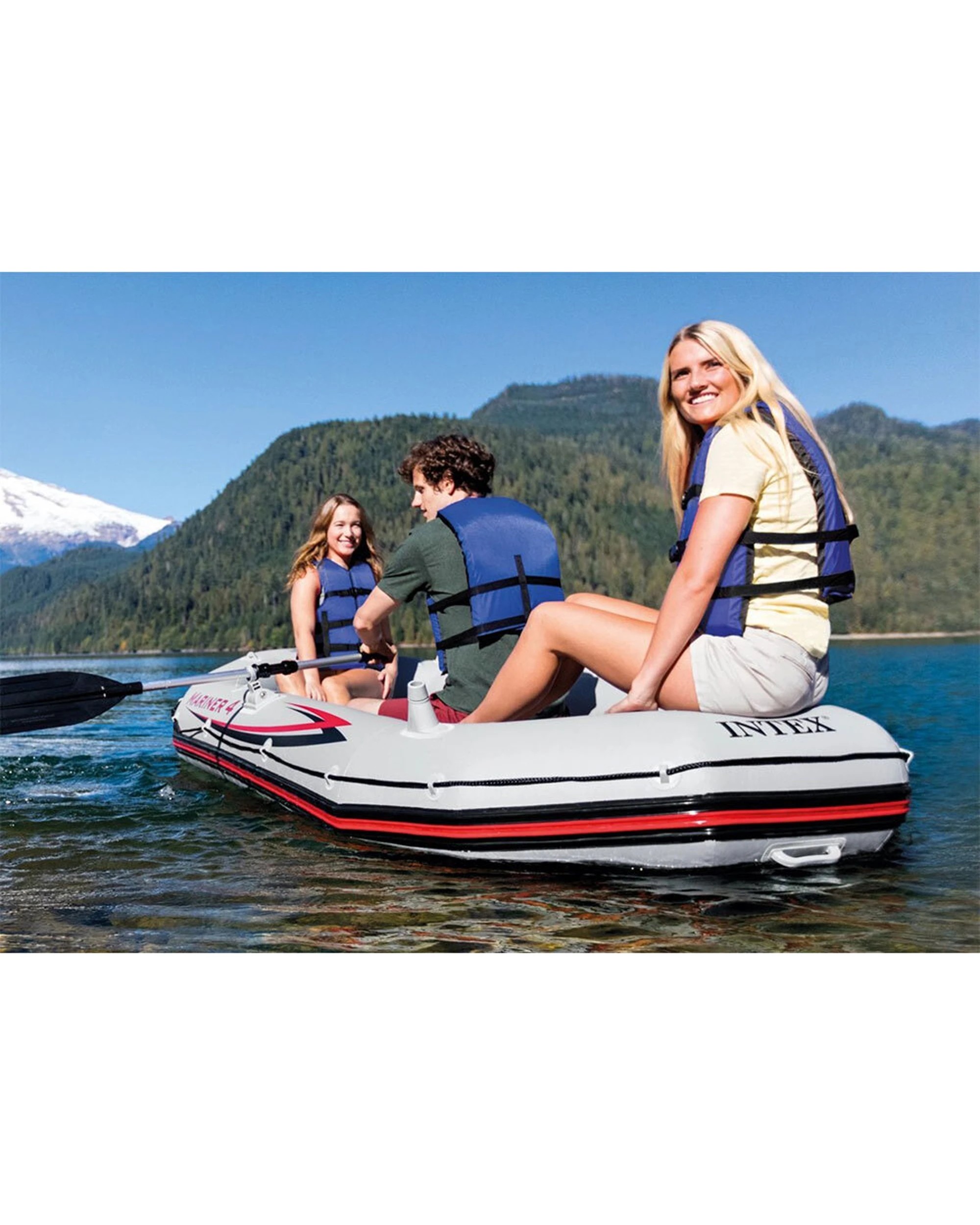 7 INTEX Mariner 4 Inflatable Boat Super Tough PVC Four Boston Valves - Blue, 7 of 9