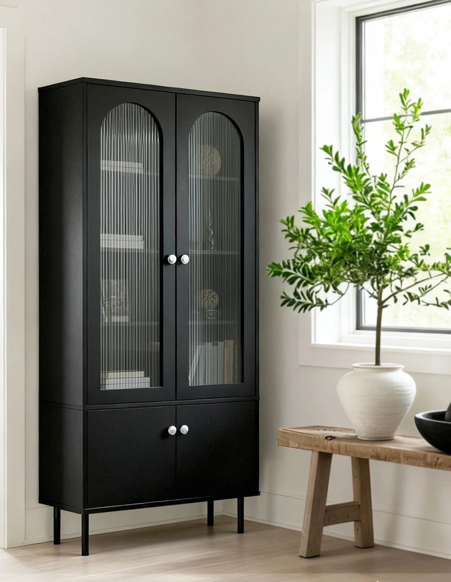 5 Artiss 2x Buffet Unit Cabinet Sideboard Pantry 180cm - Black, 5 of 8