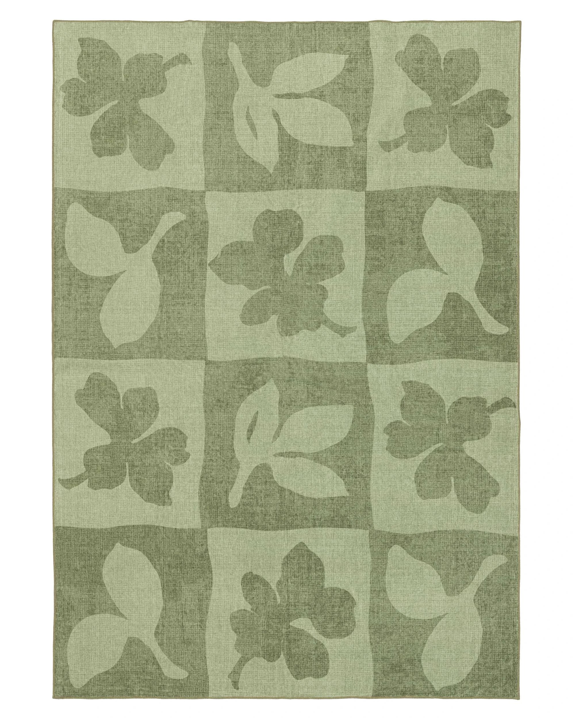 1 Loopsie Knightsbridge Printed Washable Rug-320cm x 230cm - Green, 1 of 8