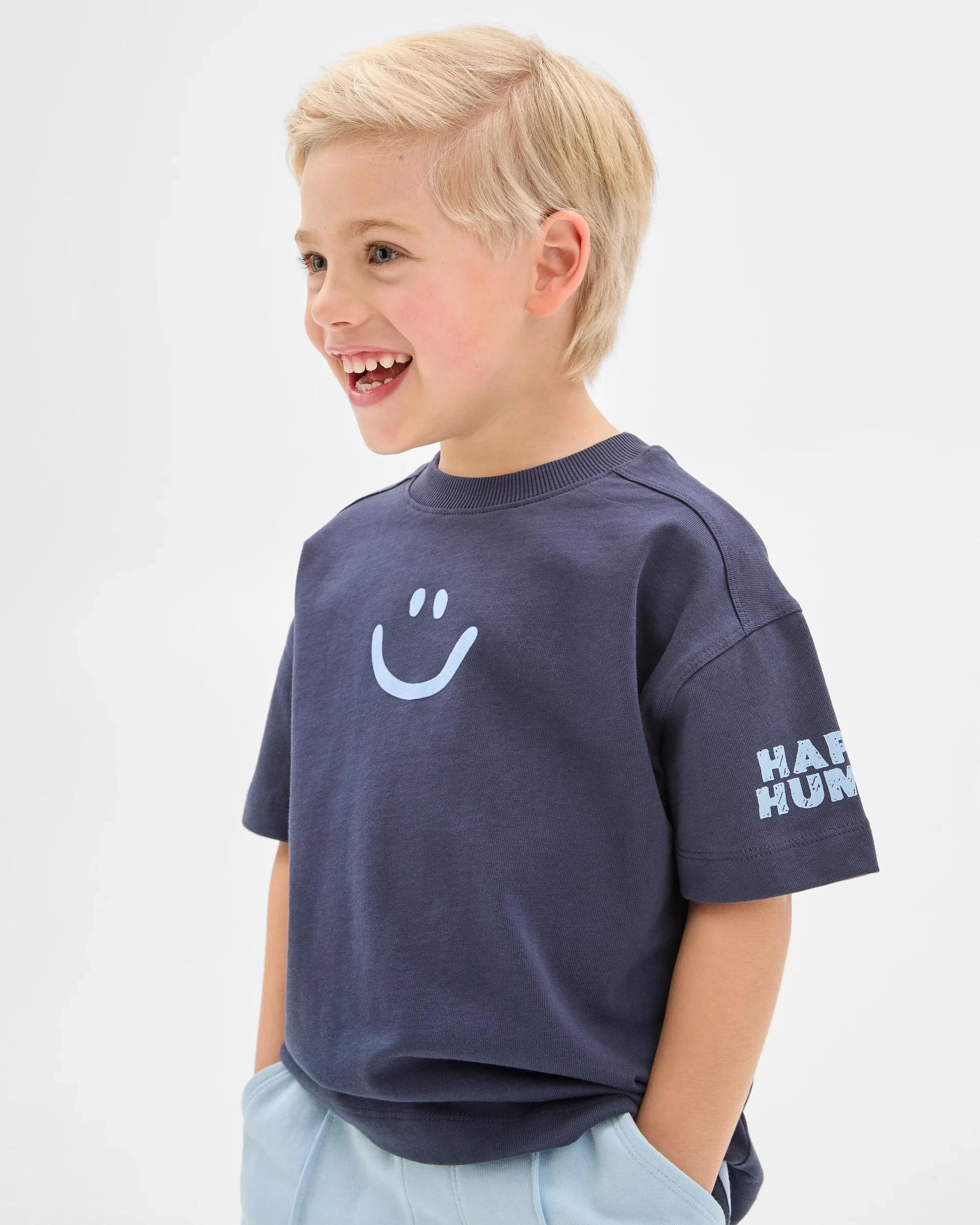 2 Target Kids Australian Cotton T-Shirt and Short 2 Piece Set NAVY SMILE, 2 of 6