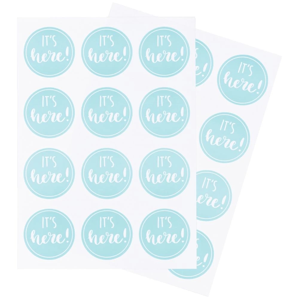2 It's Here Stickers Pastel Blue 24 Pack, 2 of 2