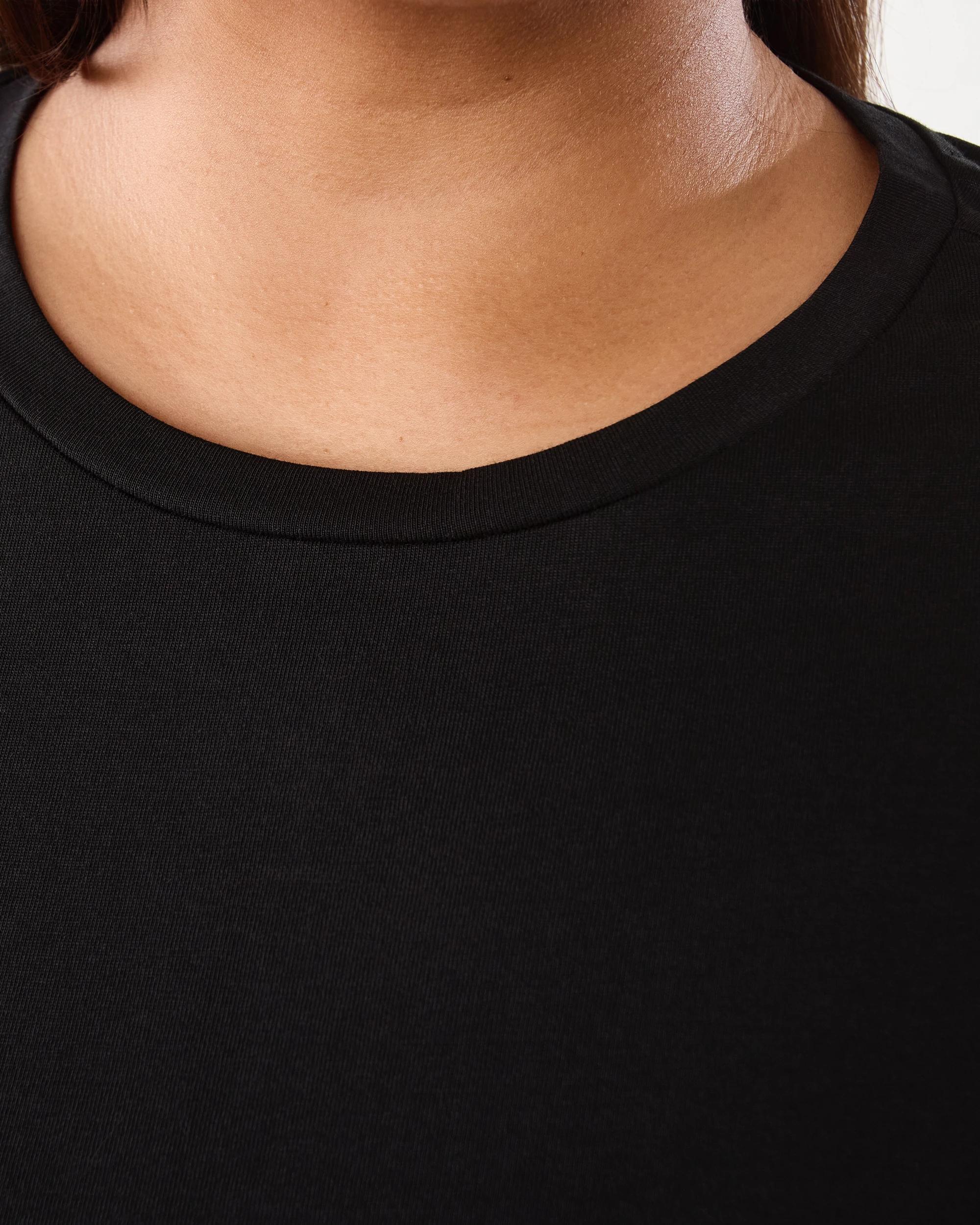 5 Curve Long Sleeve Cotton T-shirt Black, 5 of 7