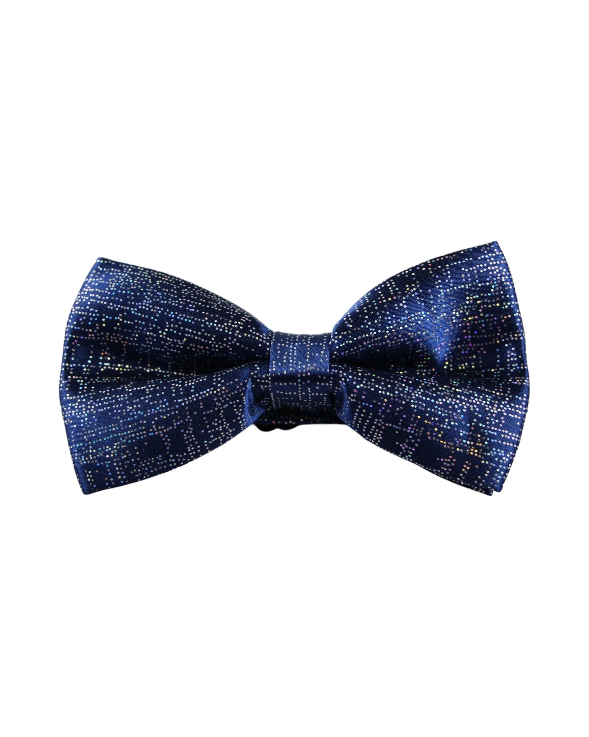 1 Zasel Mens Blue Sparkly Glitter Patterned Bow Tie - Blue, 1 of 6