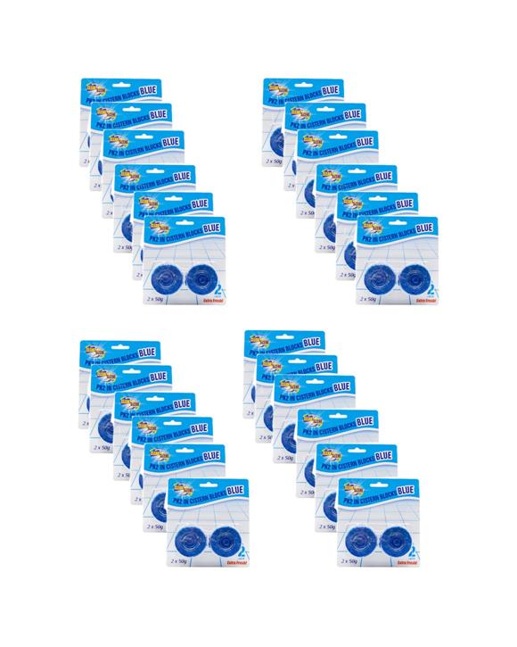 Clean Scene 24x 2pc Toilet Cistern Blocks Extra Fresh Cleaner 50g - Blue