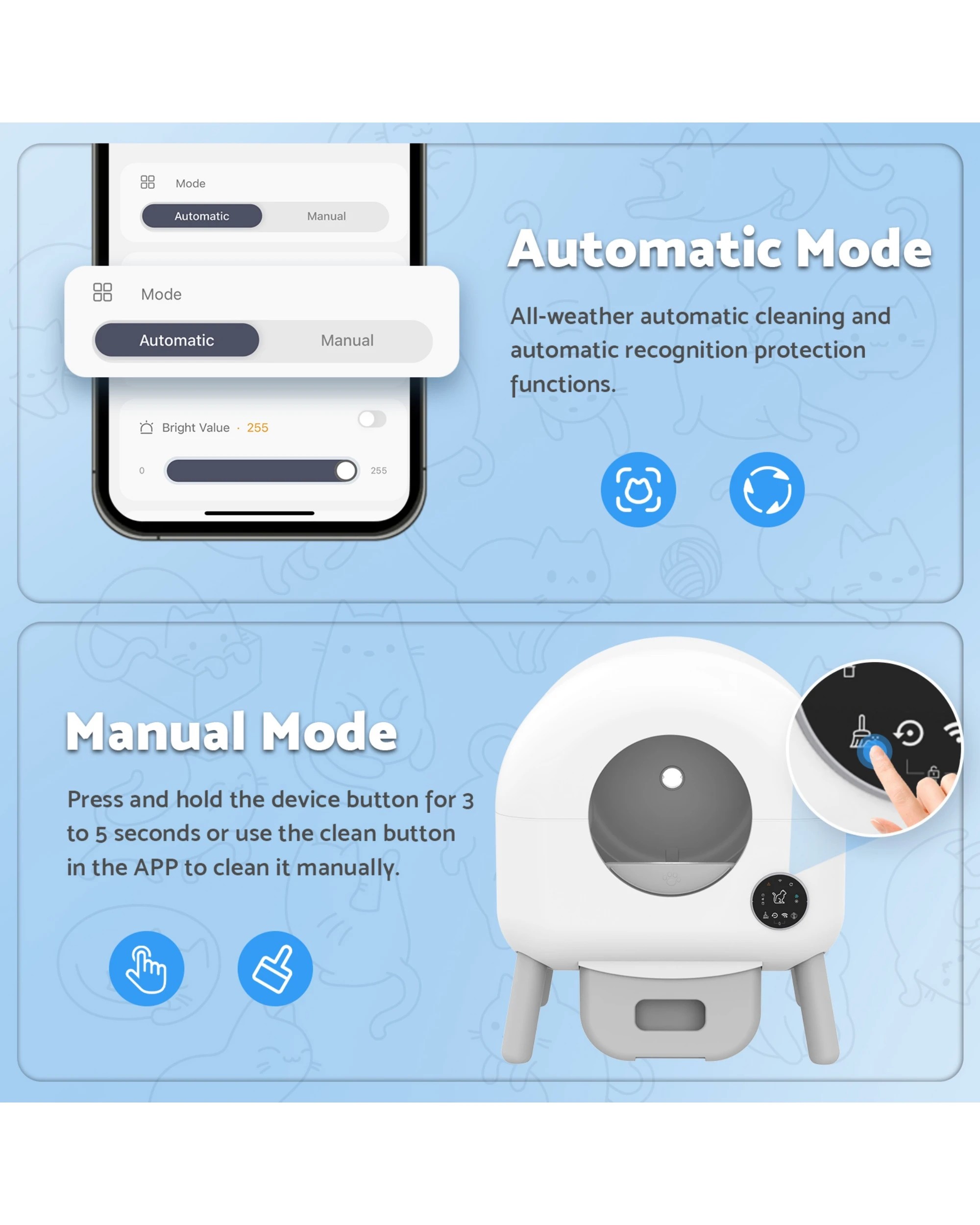 6 Advwin 90l Self Cleaning Cat Litter Box Automatic, 6 of 8