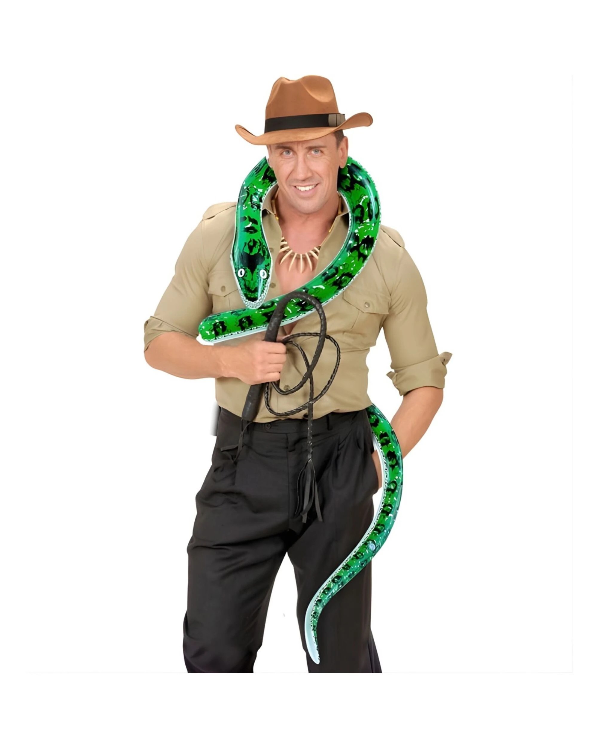 3 Widmann Green Inflatable Snake 152cm - Green, 3 of 4