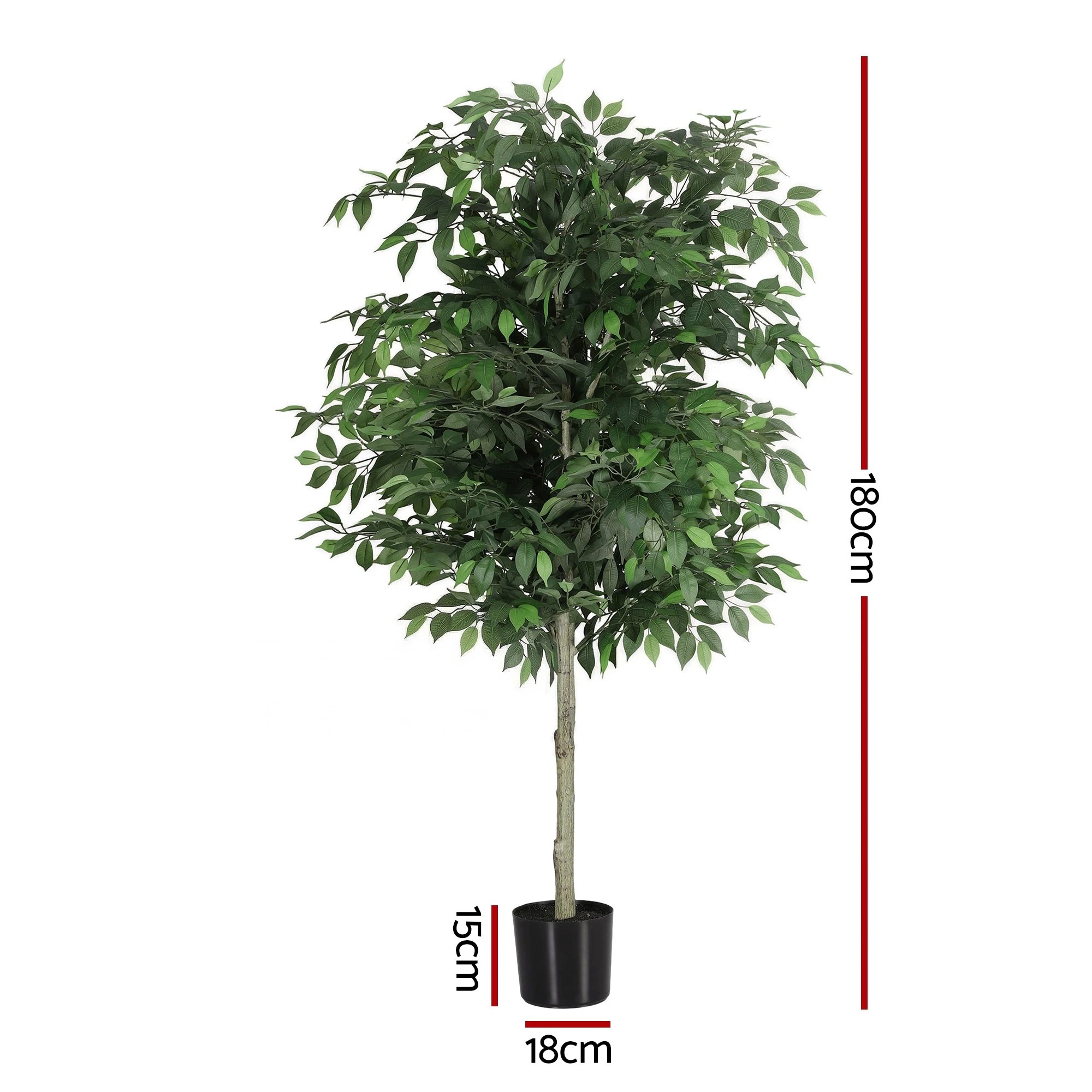 3 Artiss 180cm Artificial Ficus Tree - Green, 3 of 8