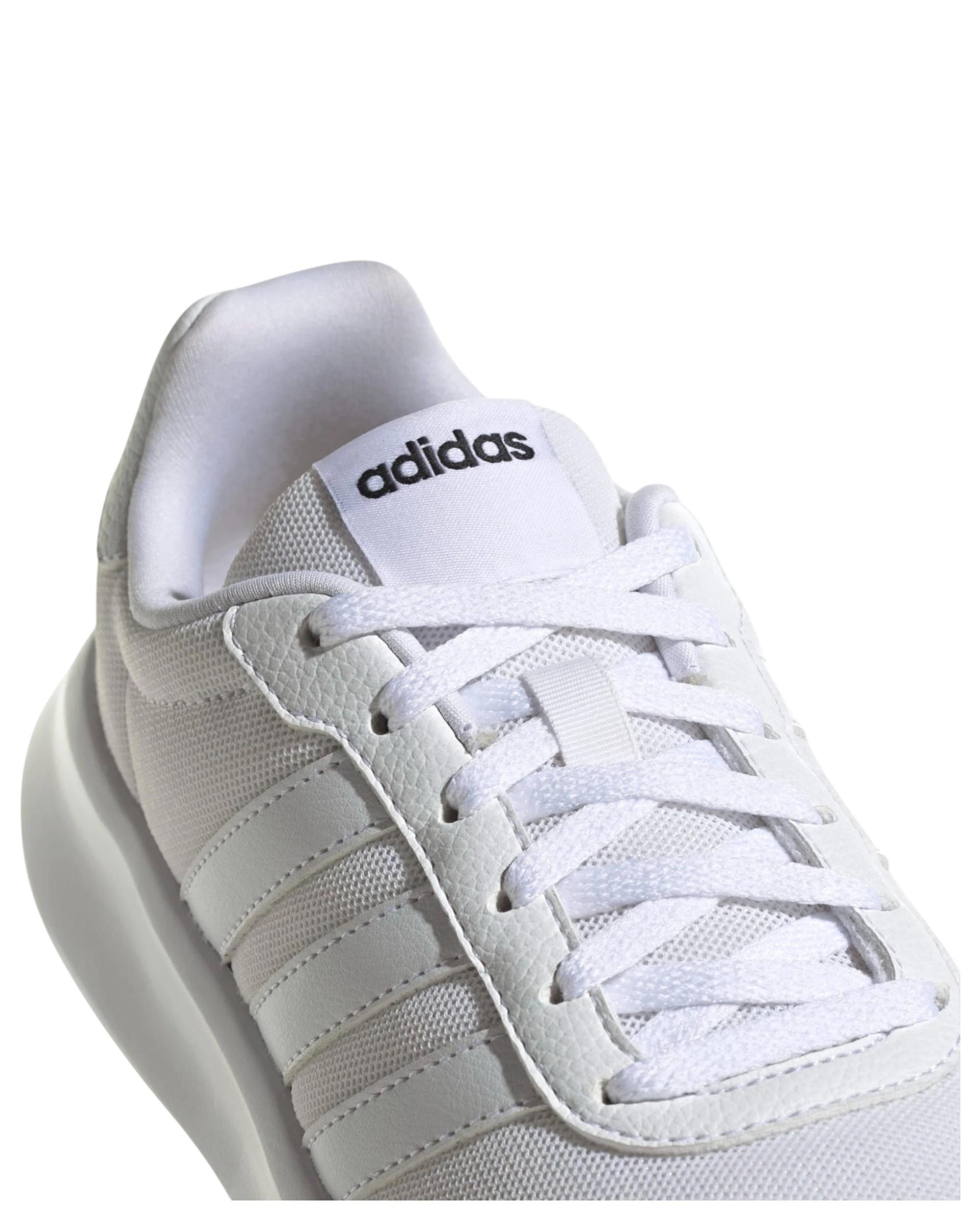 4 Adidas Womens Lite Racer 3.0 Triple White Athletic Running Shoes WHITE, 4 of 7