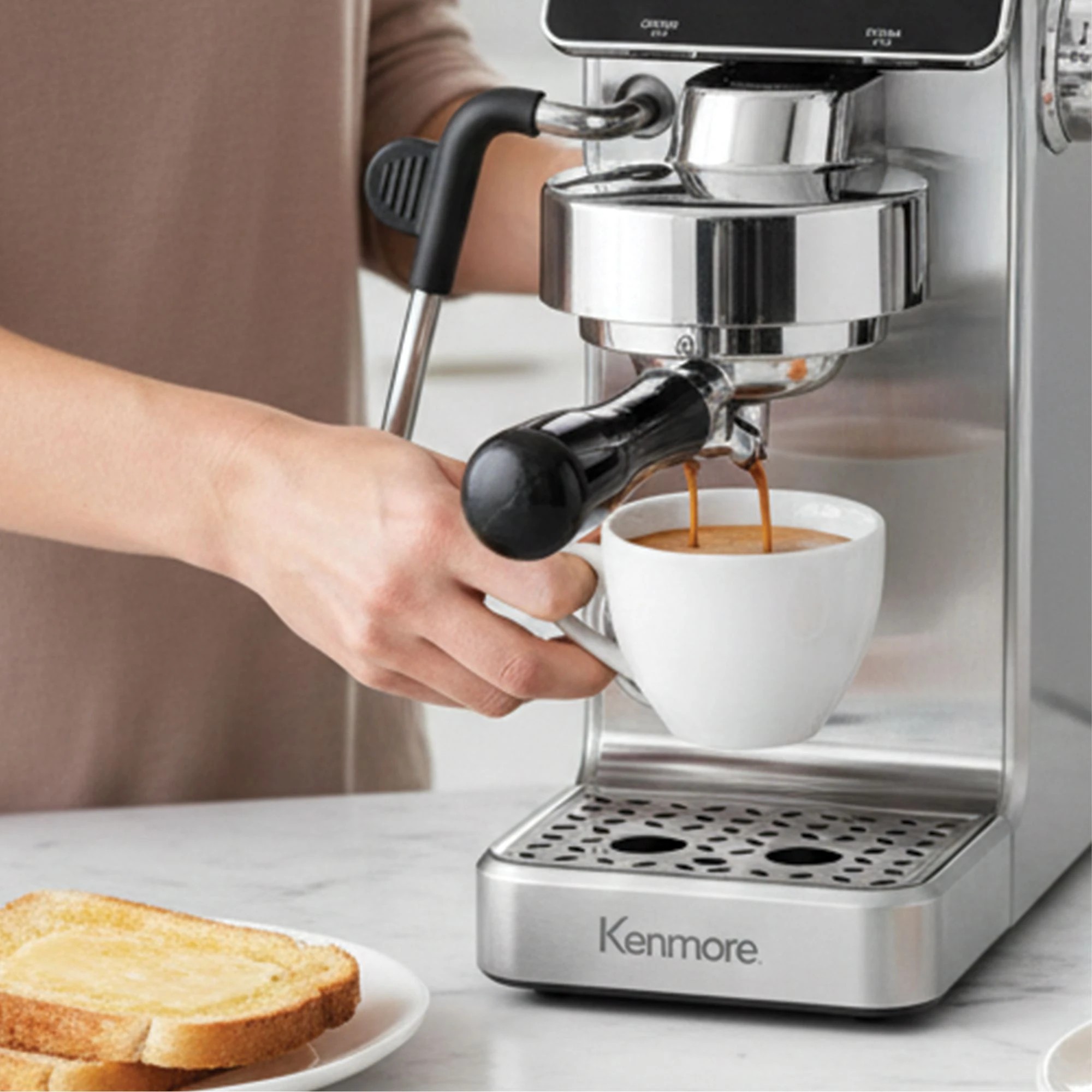 3 Kenmore Dualis Espresso Machine, Dual Thermoblock Simultaneous Brew & Steam, Italian ULKA Pump, 3 of 7