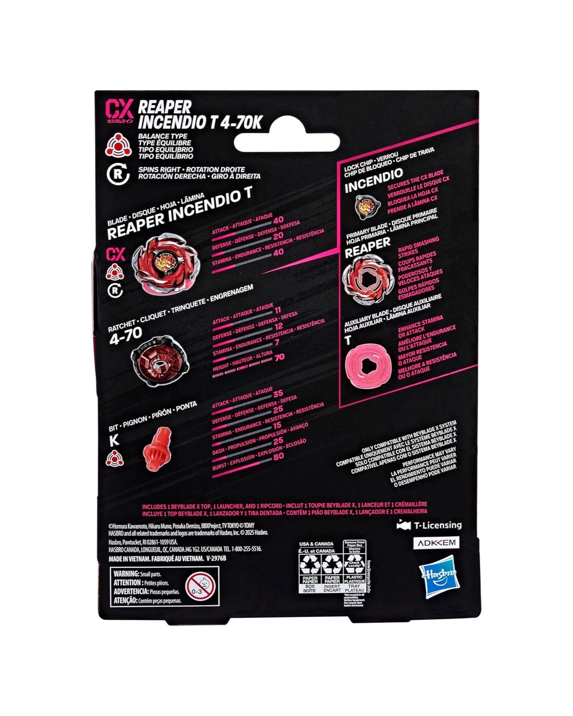 4 Beyblade X Reaper Incendio Y 4-70K Starter Pack, 4 of 4