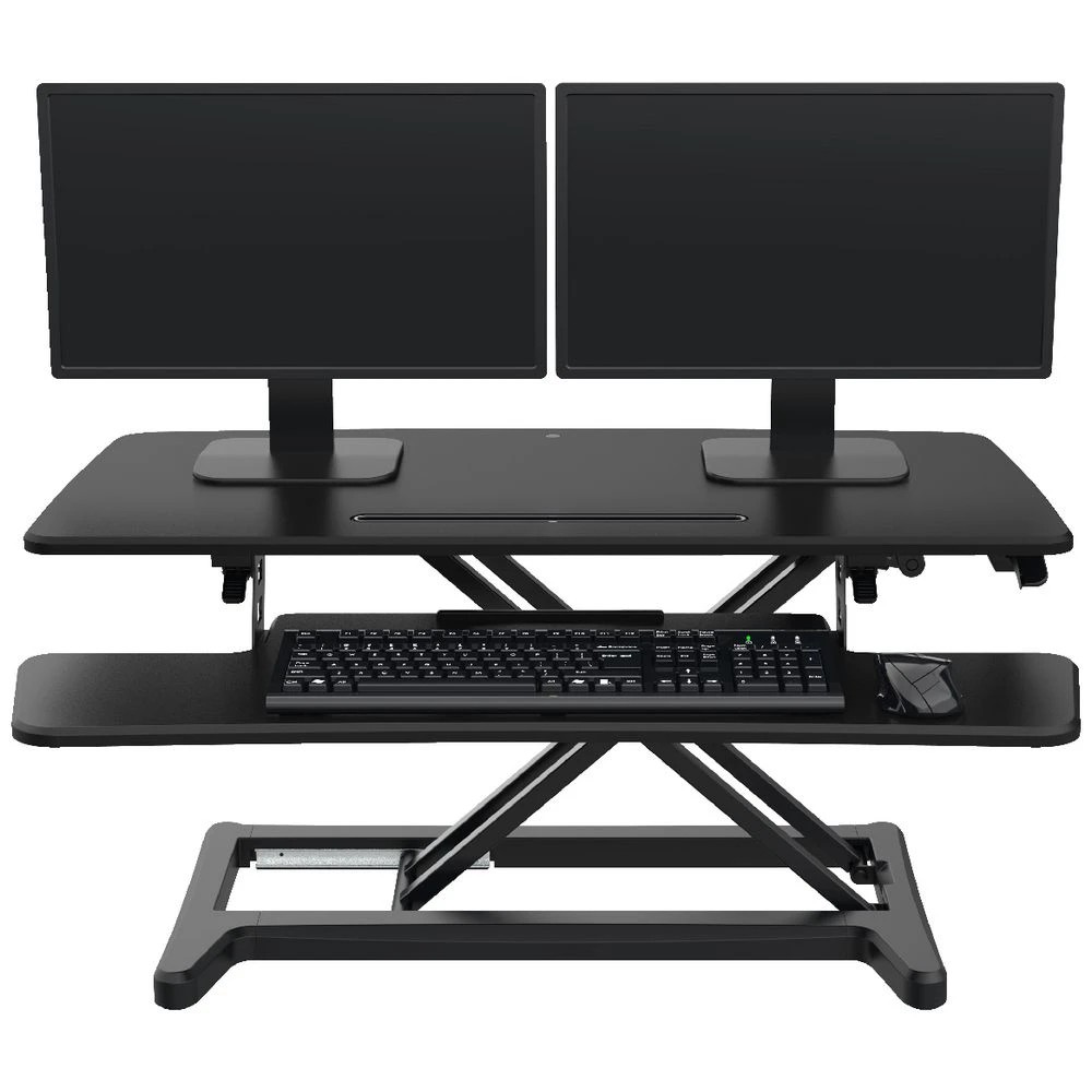 7 Matrix Sit-Stand Adjustable Desk Riser Large Black Desks, Tables and Workstations, 7 of 10