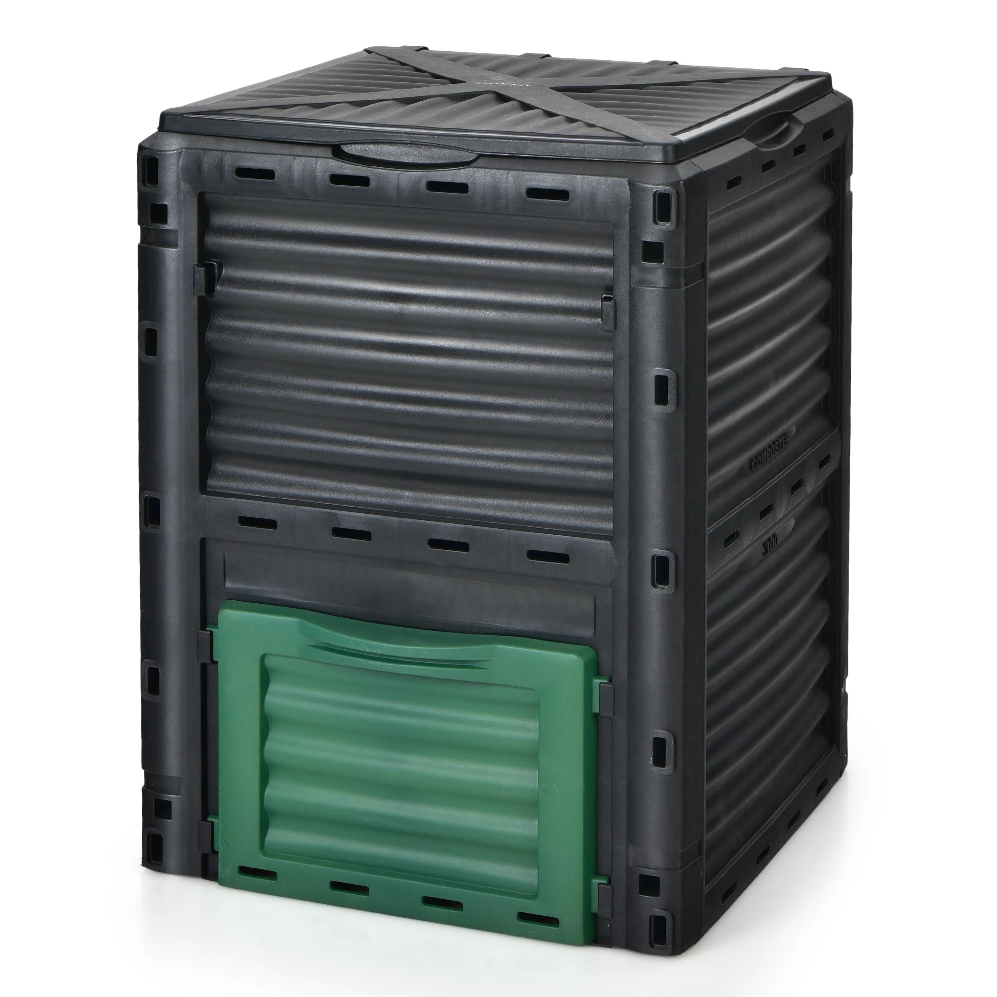 1 Costway 300L Outdoor Compost Bin Recycle Composter Food Waste Kitchen Garden Composting Box - Green, 1 of 4