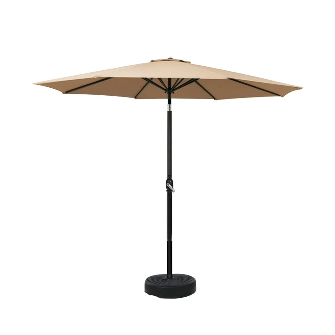 1 Instahut 2.7m Outdoor Umbrella w/Base Pole Stand Garden Sun - White, 1 of 7