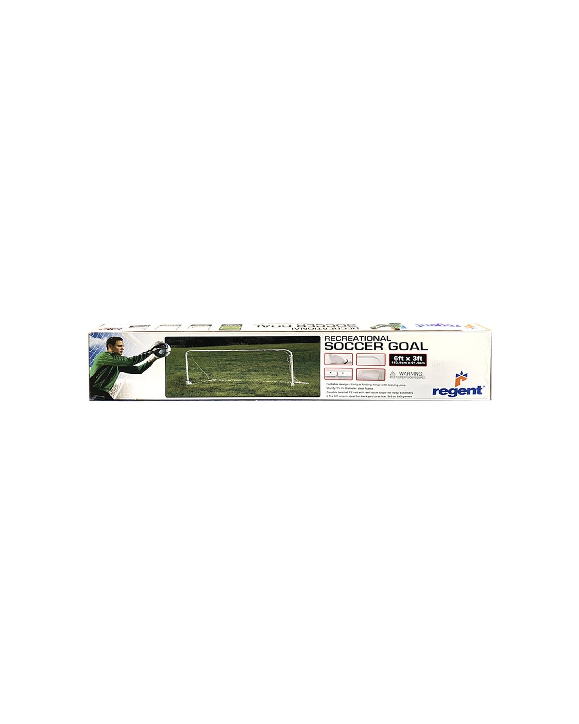 1 Regent 6 x 3 Feet Folding Recreational Soccer Goal Durable Metal Frame - Metallic, 1 of 1